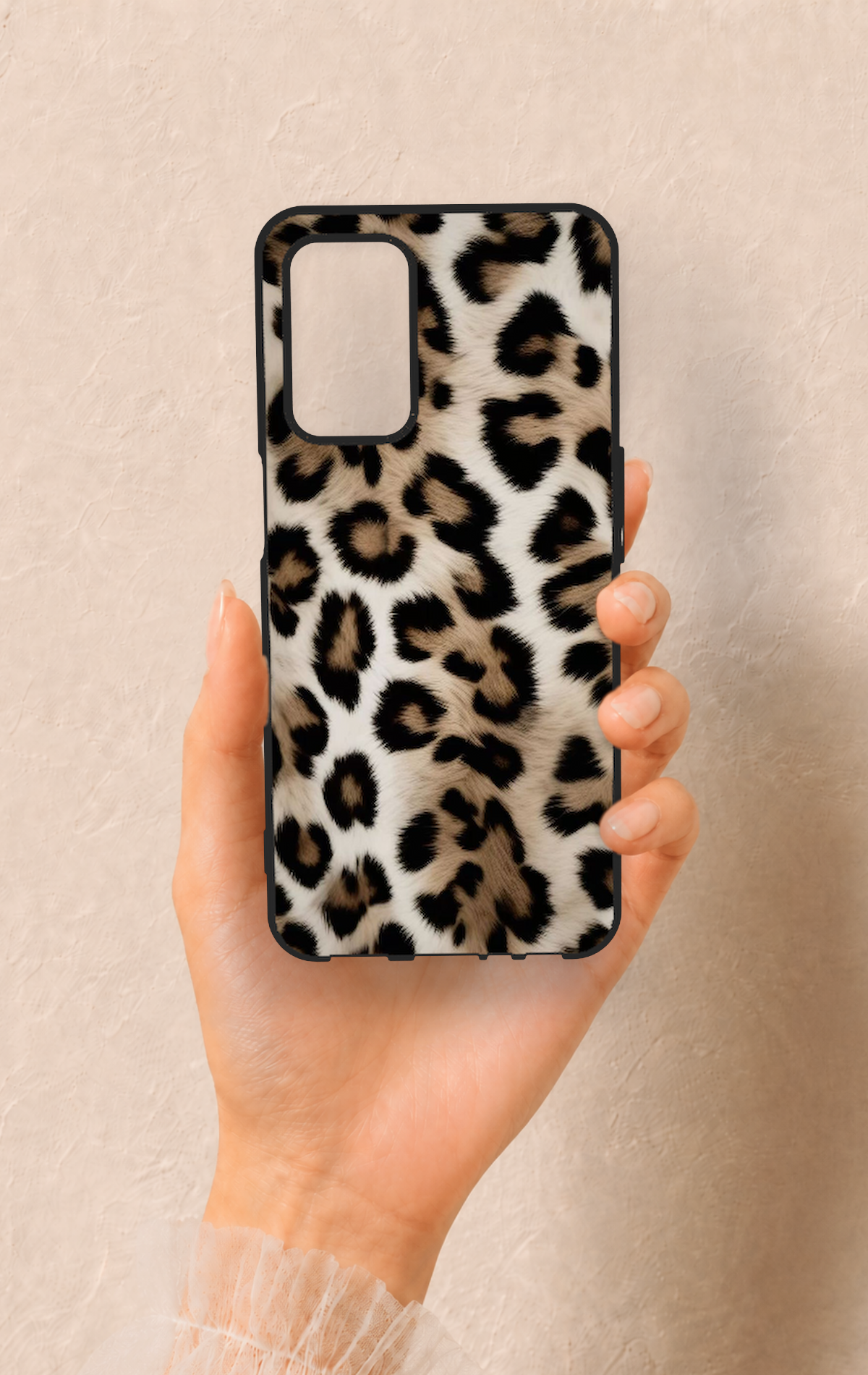 Oppo A55 Uyumlu Leopar Derisi Desenli Silikon Kılıf