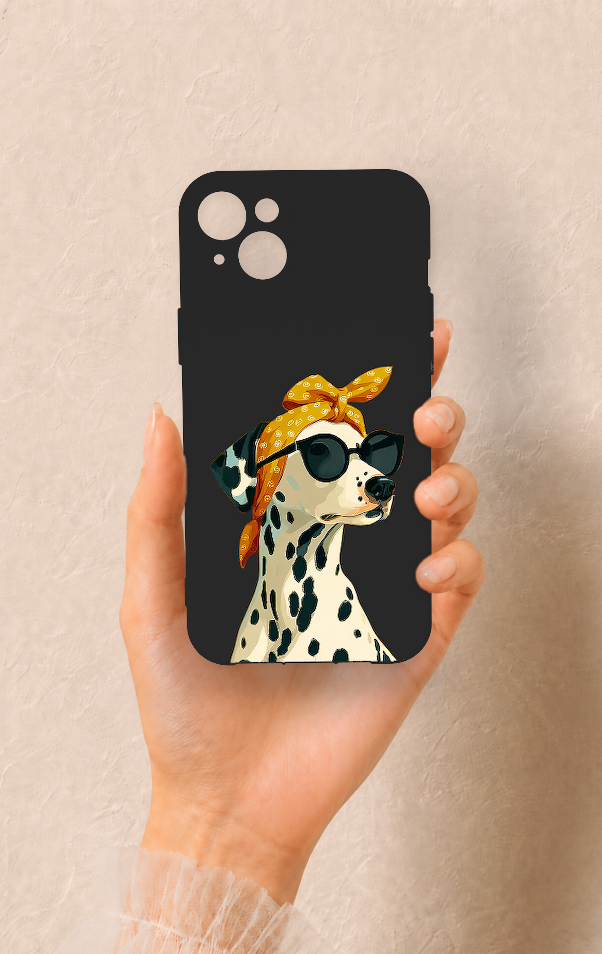 iPhone 14 Plus/15 Plus Uyumlu Cool Dalmaçyalı Desenli Silikon Kılıf