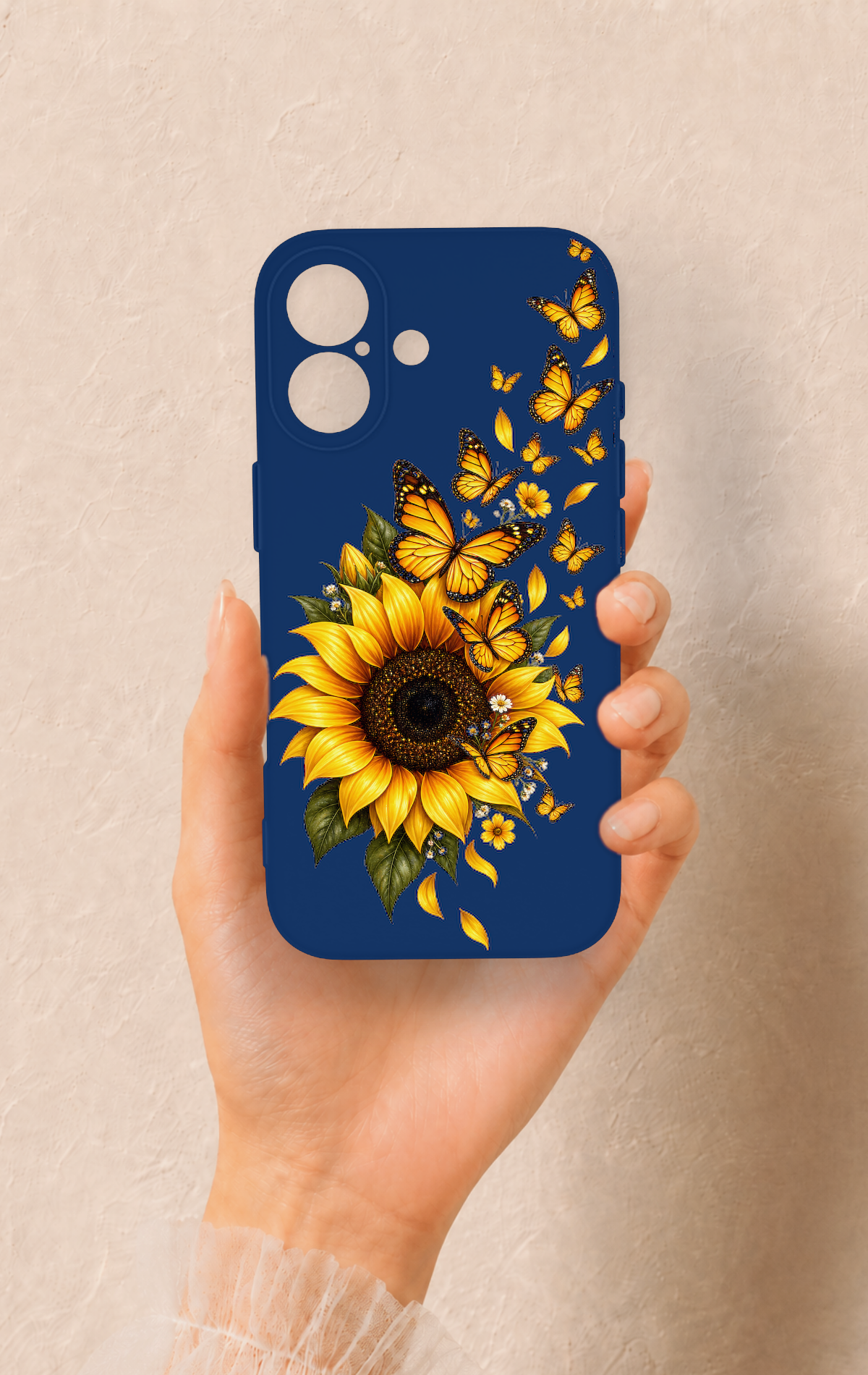 iPhone 17 Uyumlu Ayçiçeği Desenli Silikon Kılıf