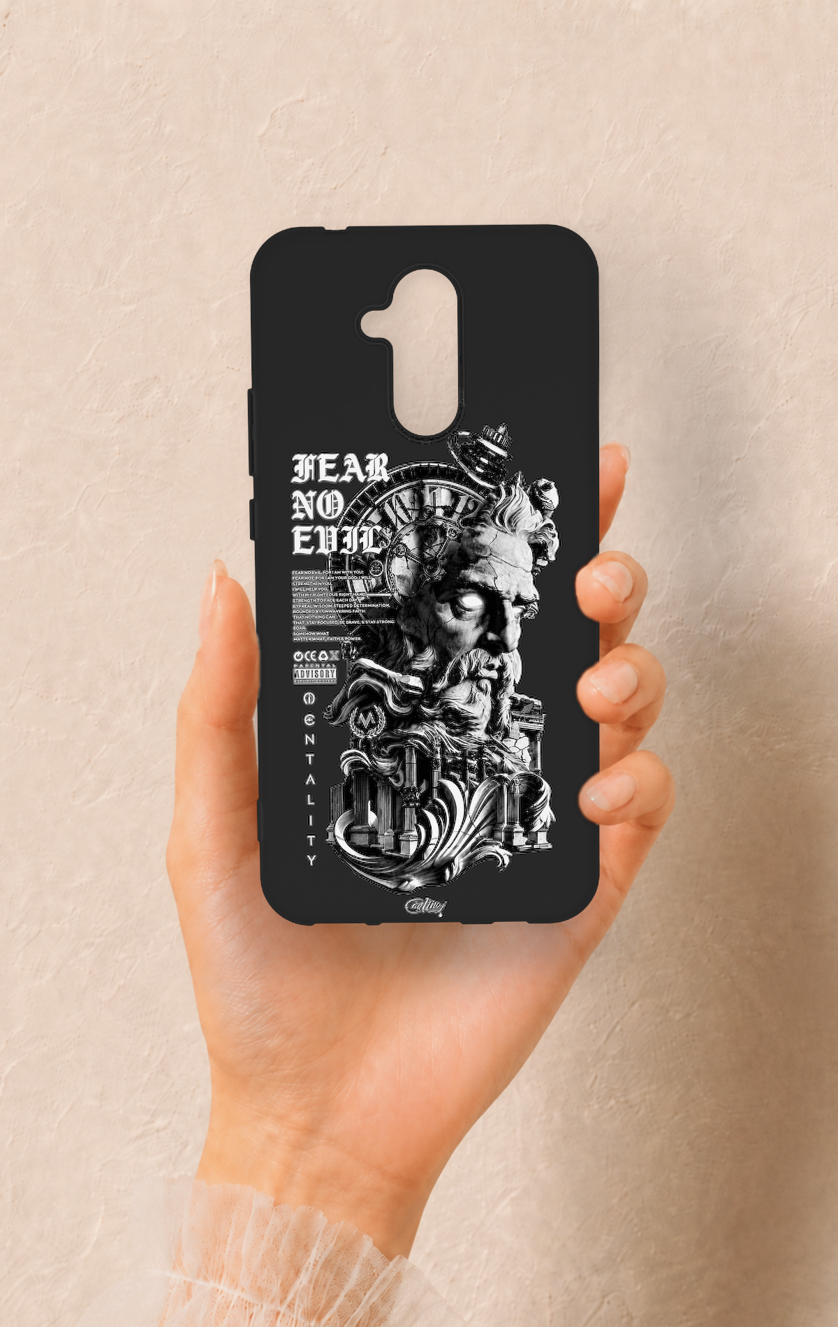 Huawei Mate 20 Lite Uyumlu Fear No Evil Desenli Silikon Kılıf