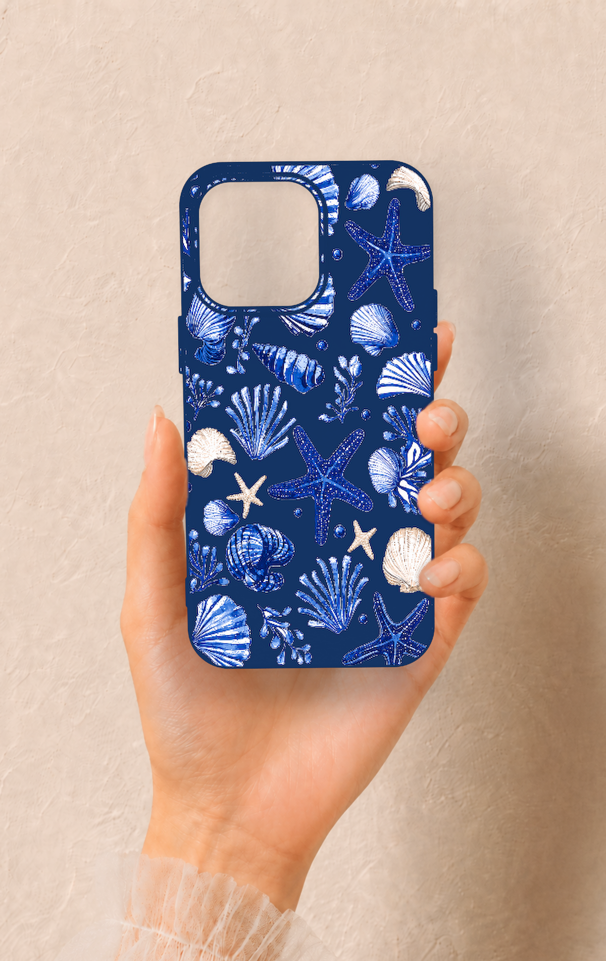 iPhone 15 Pro Max Uyumlu Deniz Kabuğu Desenli Silikon Kılıf