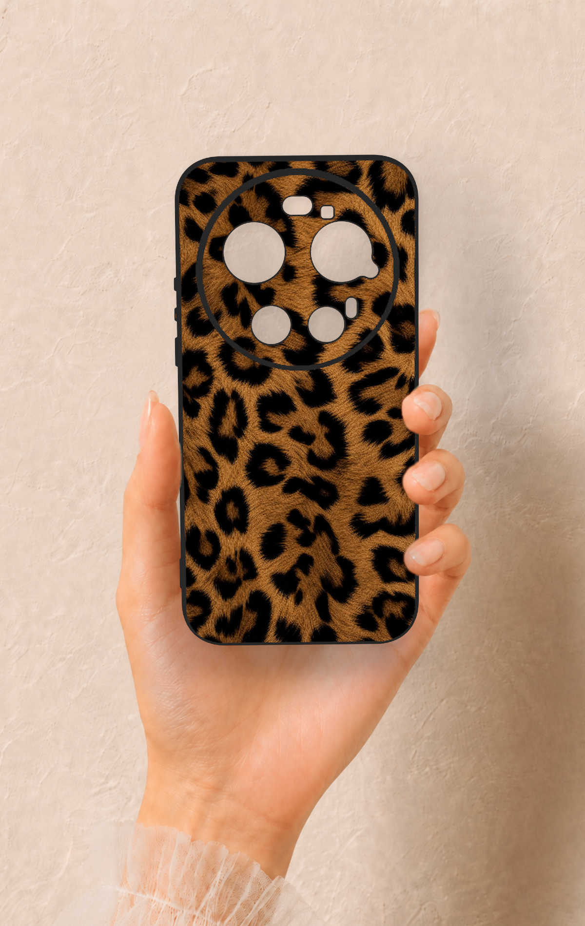 Xiaomi Mi 17 Ultra Uyumlu Koyu Leopar Deri Desenli Silikon Kılıf