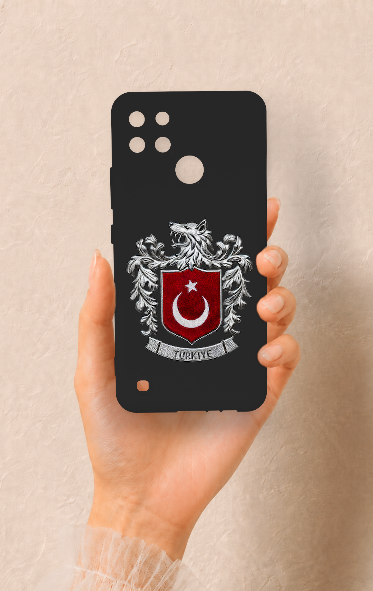 Realme C21Y Uyumlu Türk Arma Desenli Silikon Kılıf