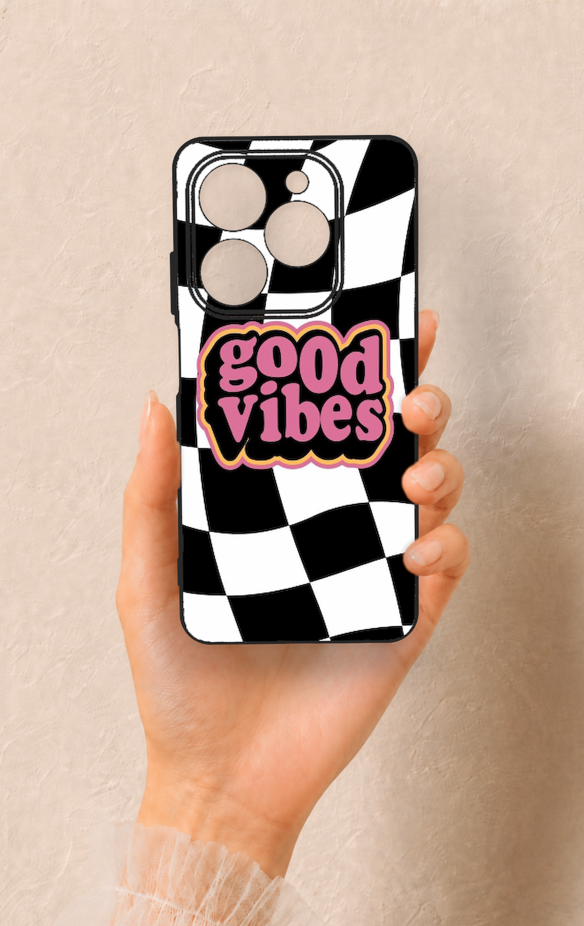 Tecno Spark 20C Uyumlu Black Good Vibes Desenli Silikon Kılıf