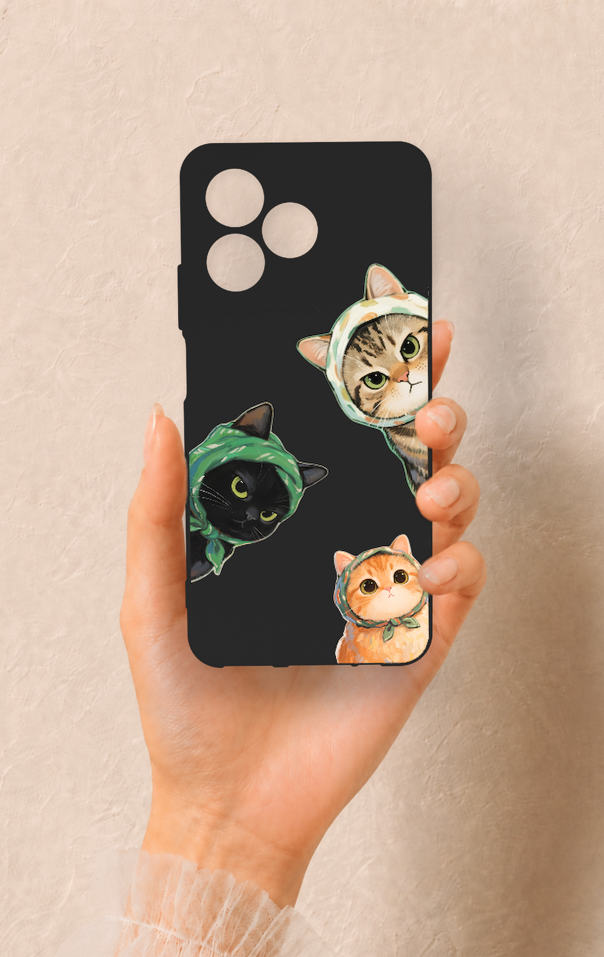Realme C53 Uyumlu Kedi Ekibi Desenli Silikon Kılıf