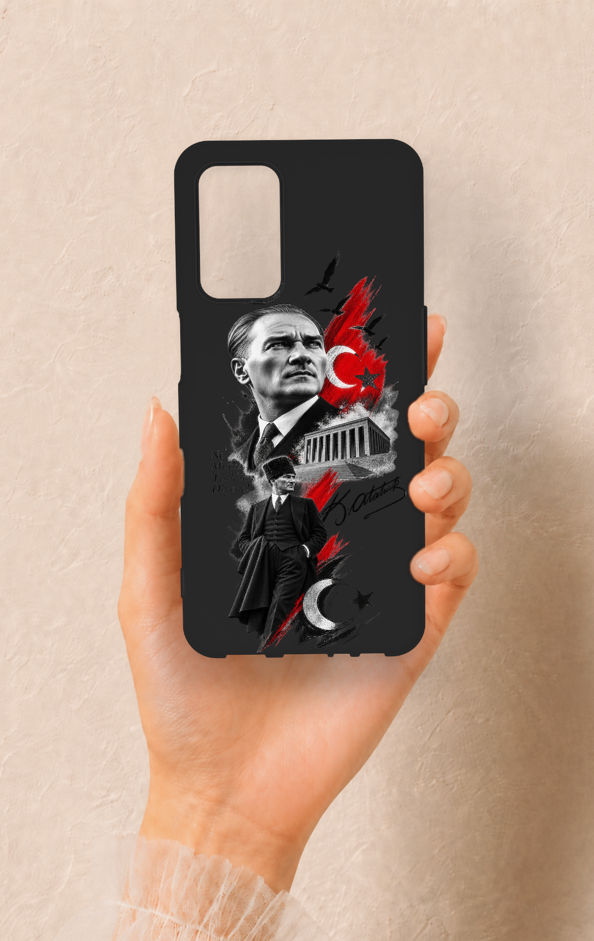 Oppo A55 Uyumlu Atatürk Anıtkabir Desenli Silikon Kılıf
