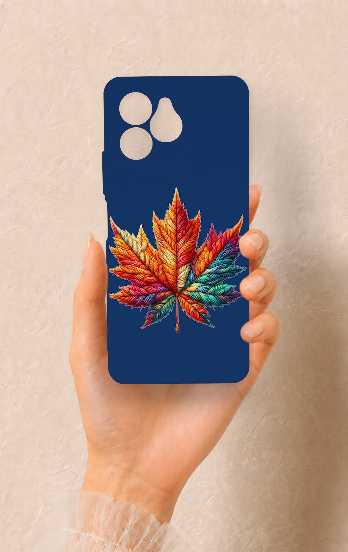 Omix x6 Uyumlu Renkli Yaprak Desenli Silikon Kılıf