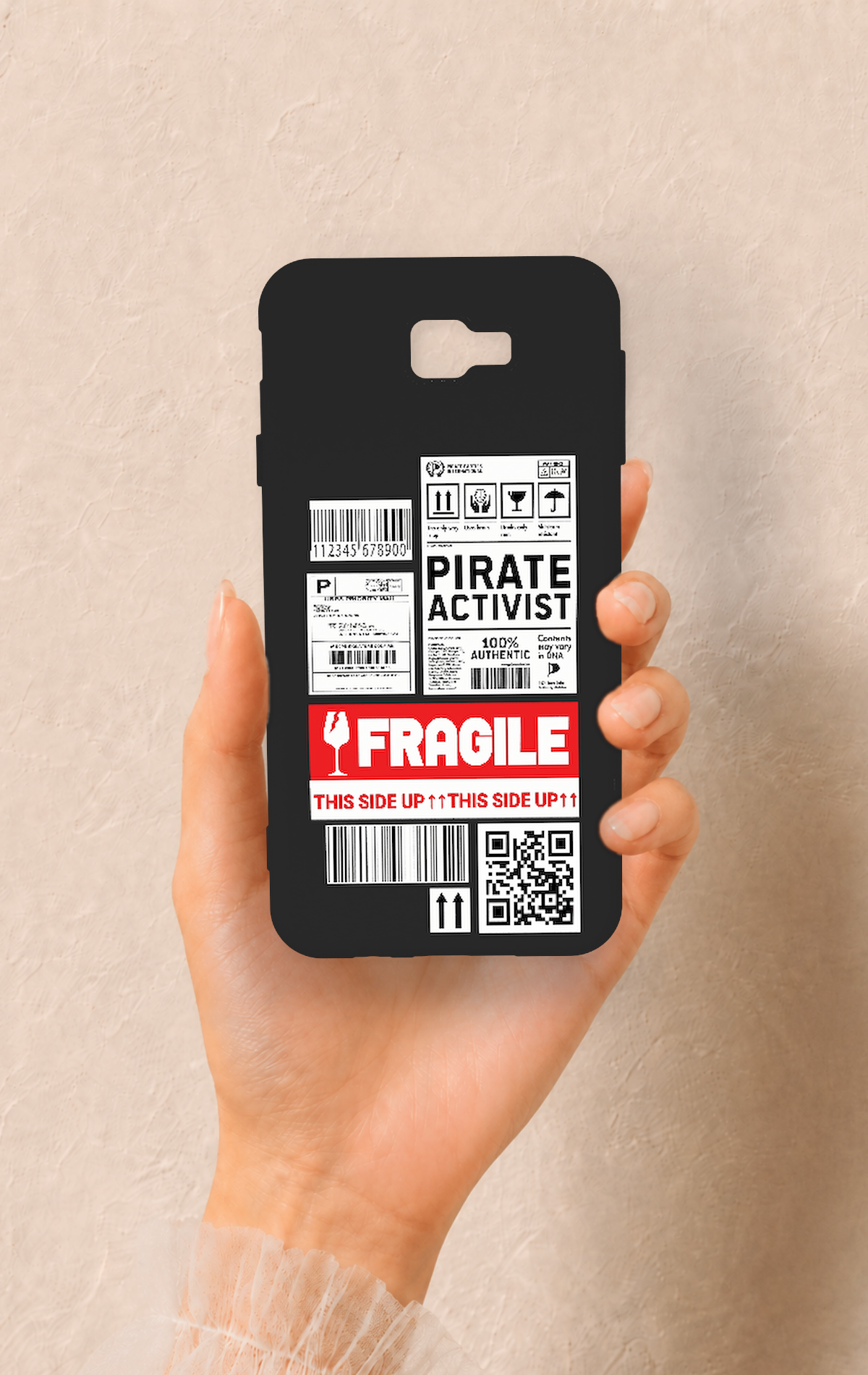 Samsung J7 Prime Uyumlu Fragile Desenli Silikon Kılıf
