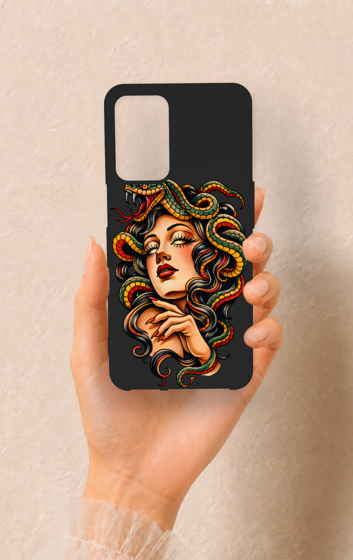 Oppo A16 Uyumlu Medusa Desenli Silikon Kılıf