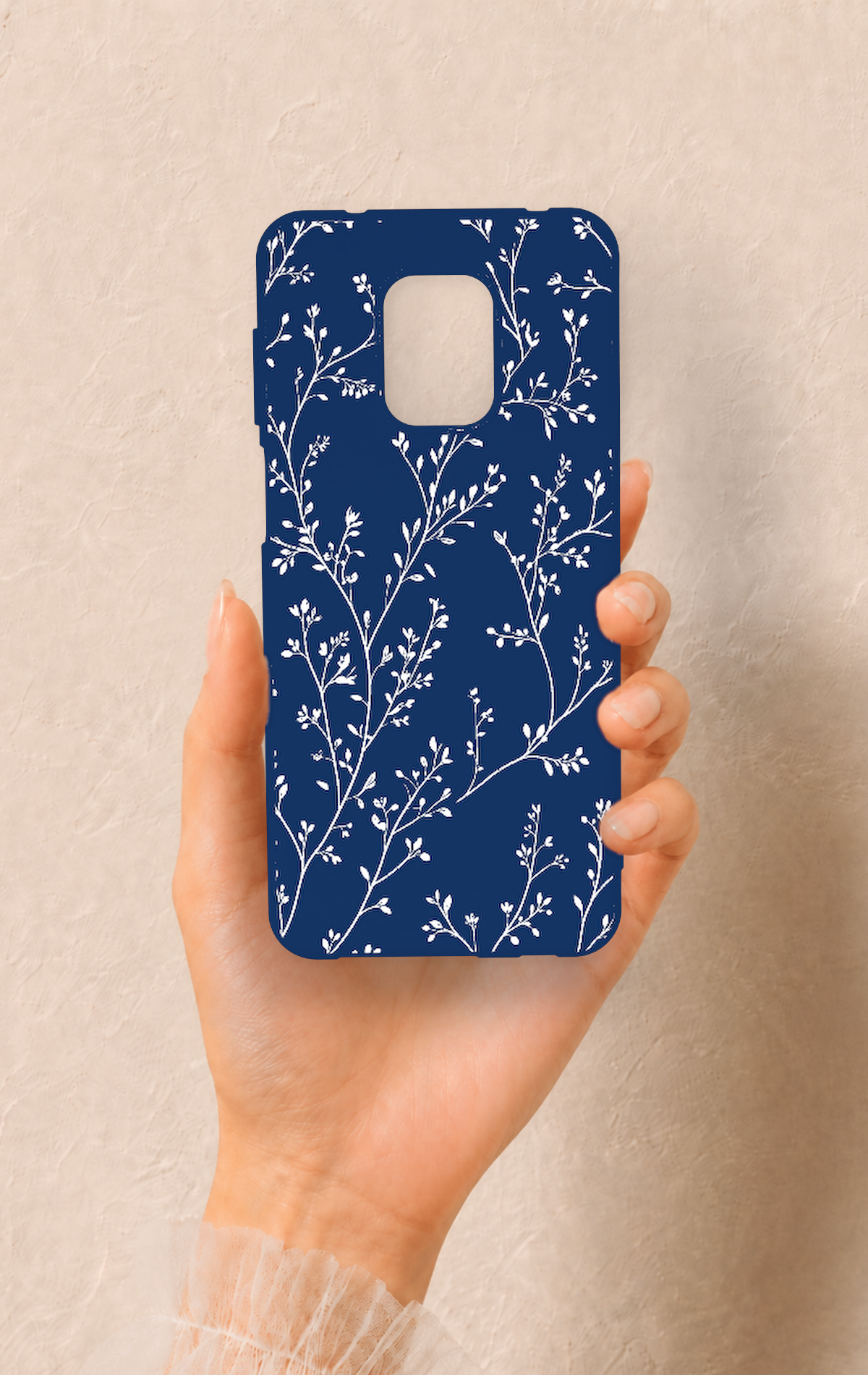 Redmi Note 9 Pro 9S Uyumlu İnce Yaprak Dalı Desenli Silikon Kılıf