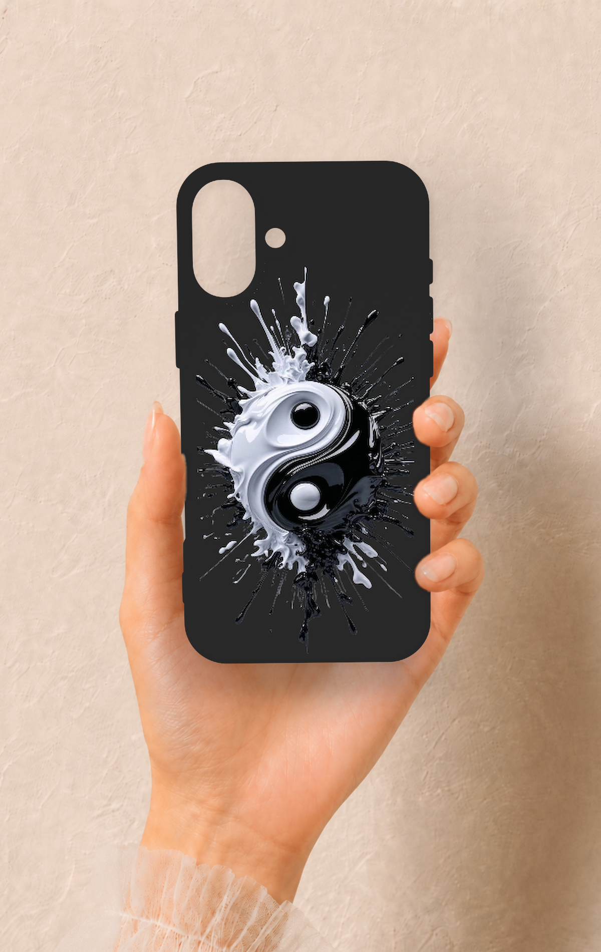 iPhone 16 Plus Uyumlu İyi ve Kötü Desenli Silikon Kılıf