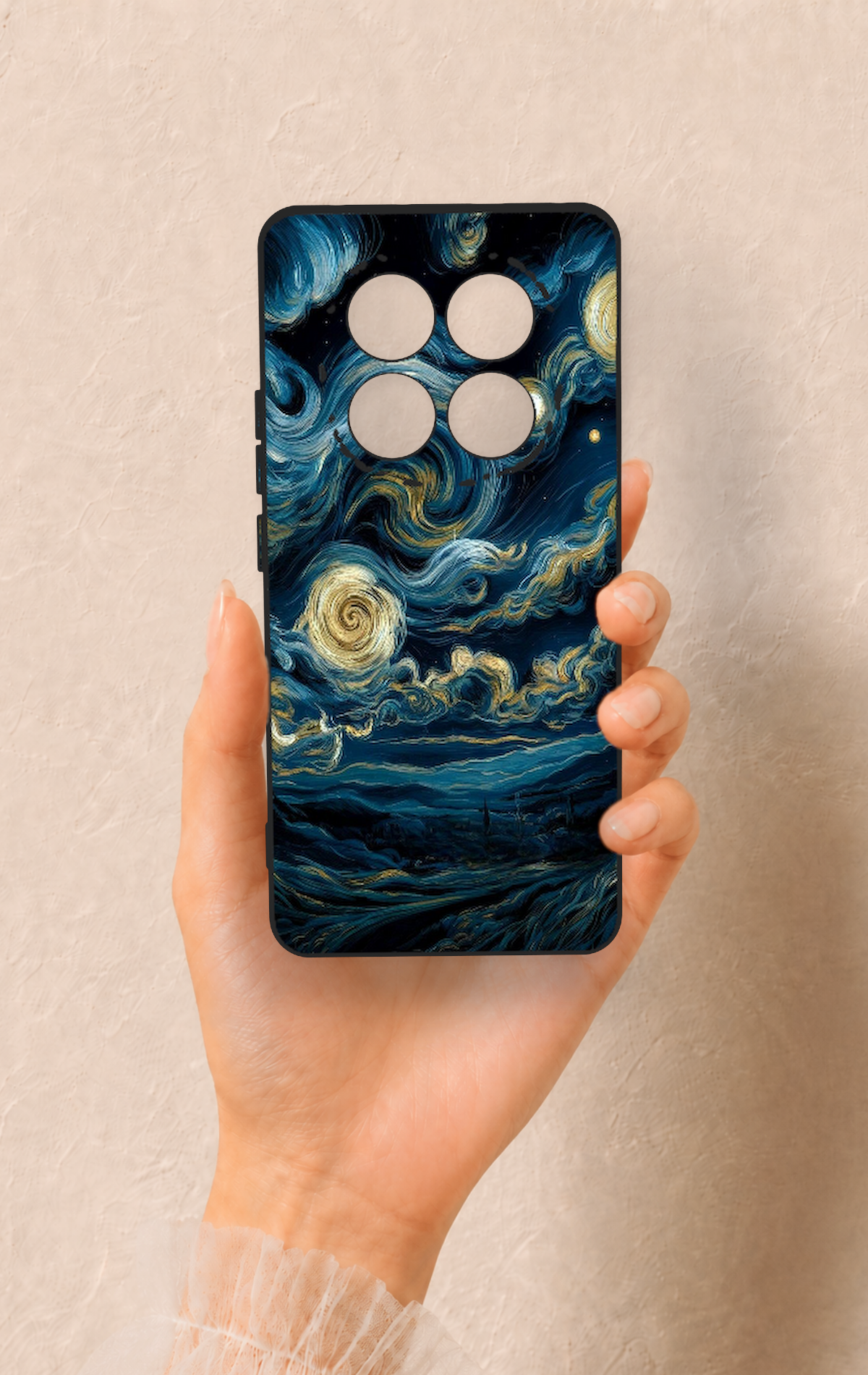 Redmi Note 14 Pro 5G Uyumlu Yıldızlı Gece Desenli Silikon Kılıf