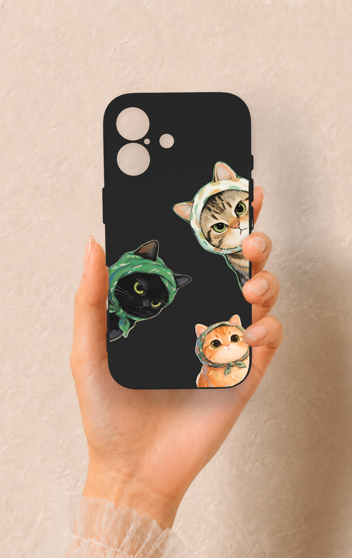 iPhone 17 Uyumlu Kedi Ekibi Desenli Silikon Kılıf