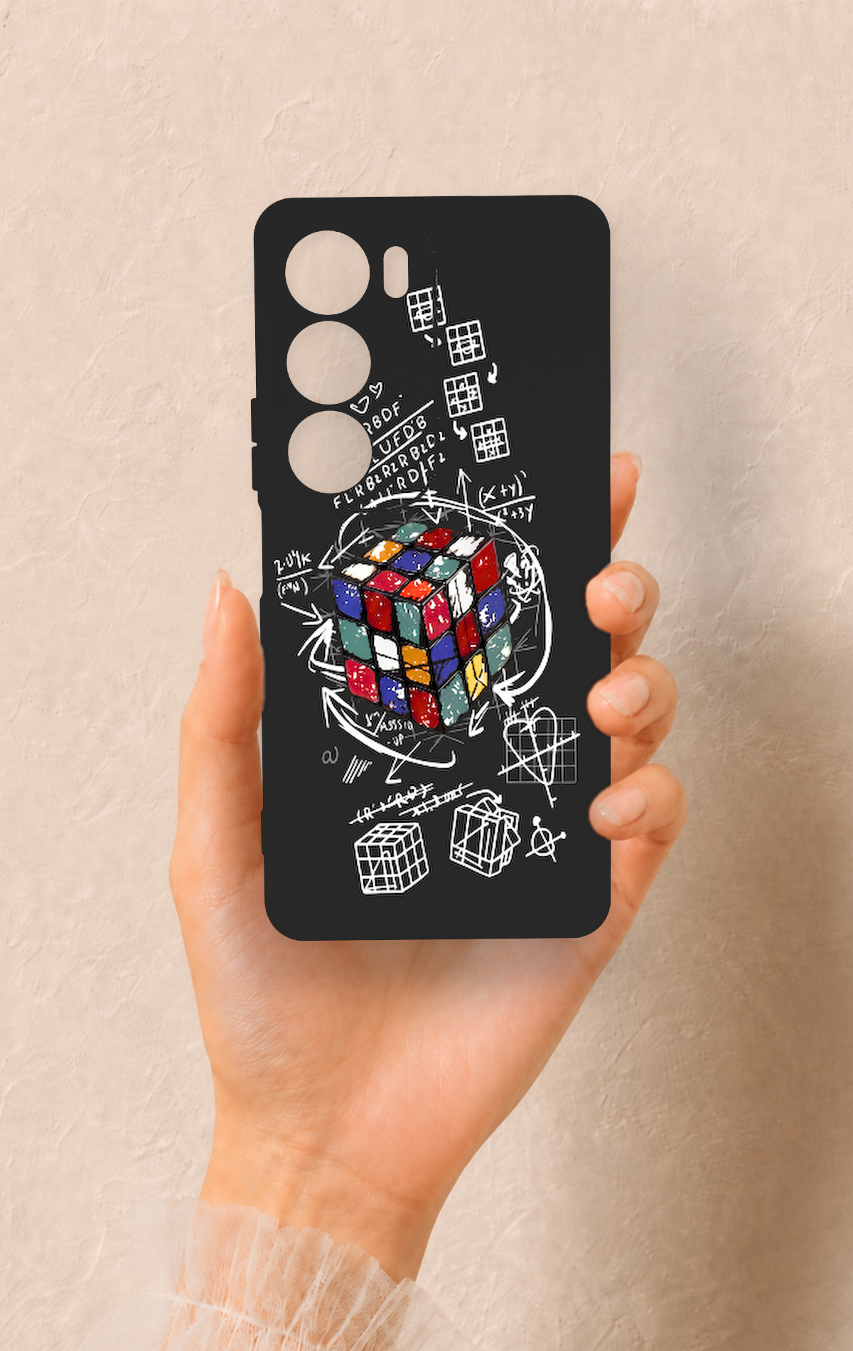 Vivo Y19s Uyumlu Rubik Küb Desenli Silikon Kılıf