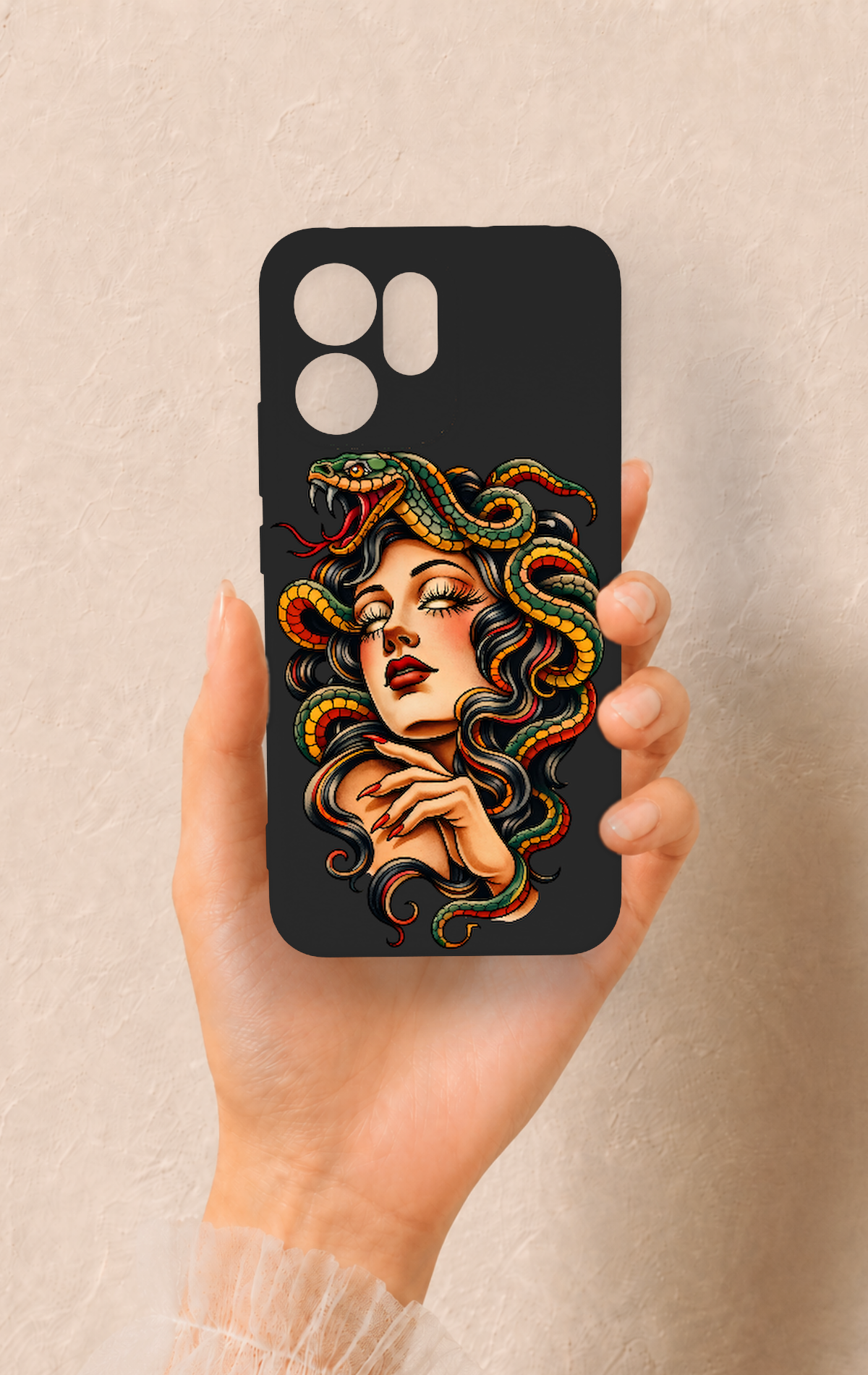 Oppo Reno 14F Uyumlu Medusa Desenli Silikon Kılıf