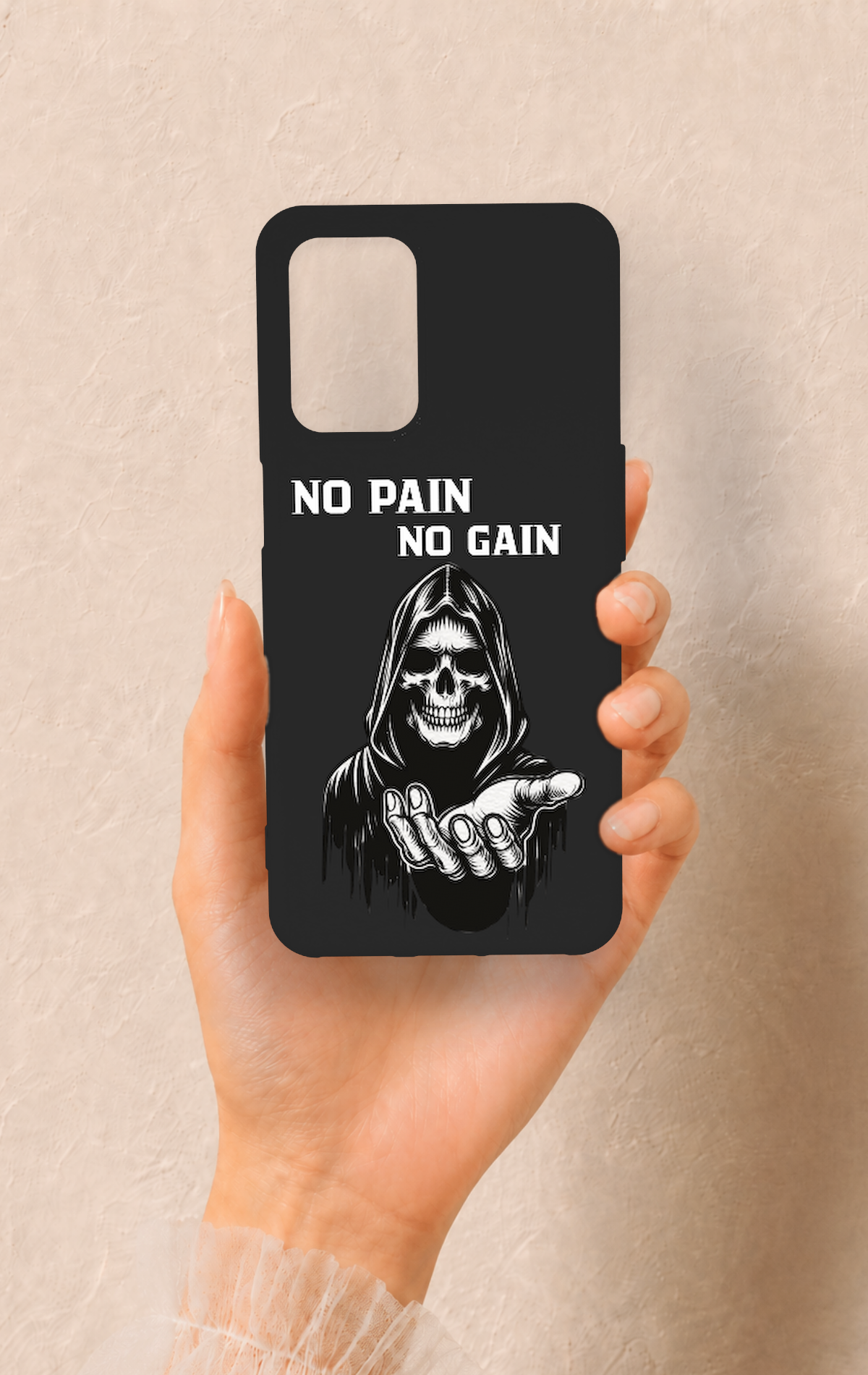 Oppo A54 Uyumlu No Pain No Gain Desenli Silikon Kılıf