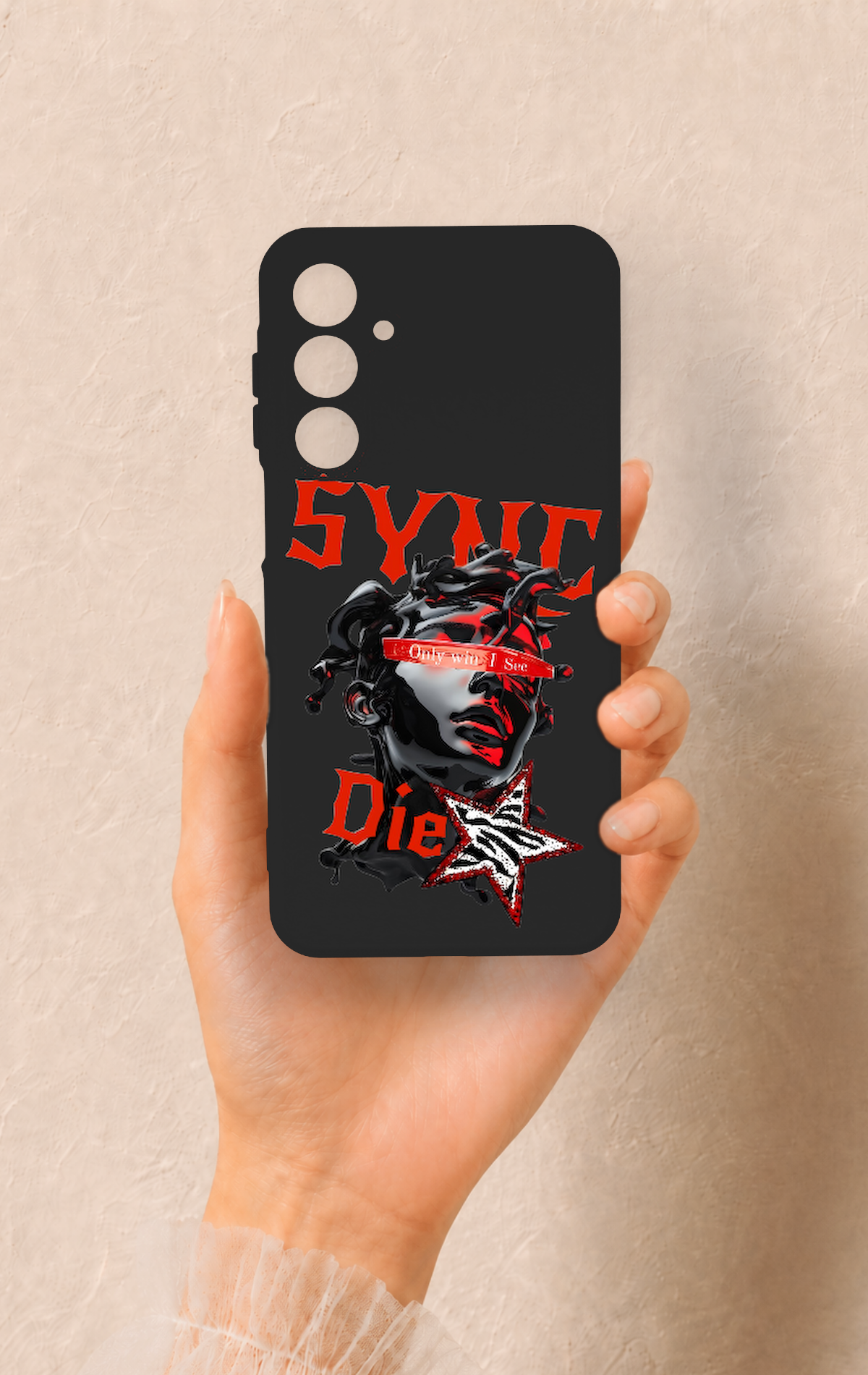 Samsung A16 Uyumlu Sync Die Desenli Silikon Kılıf