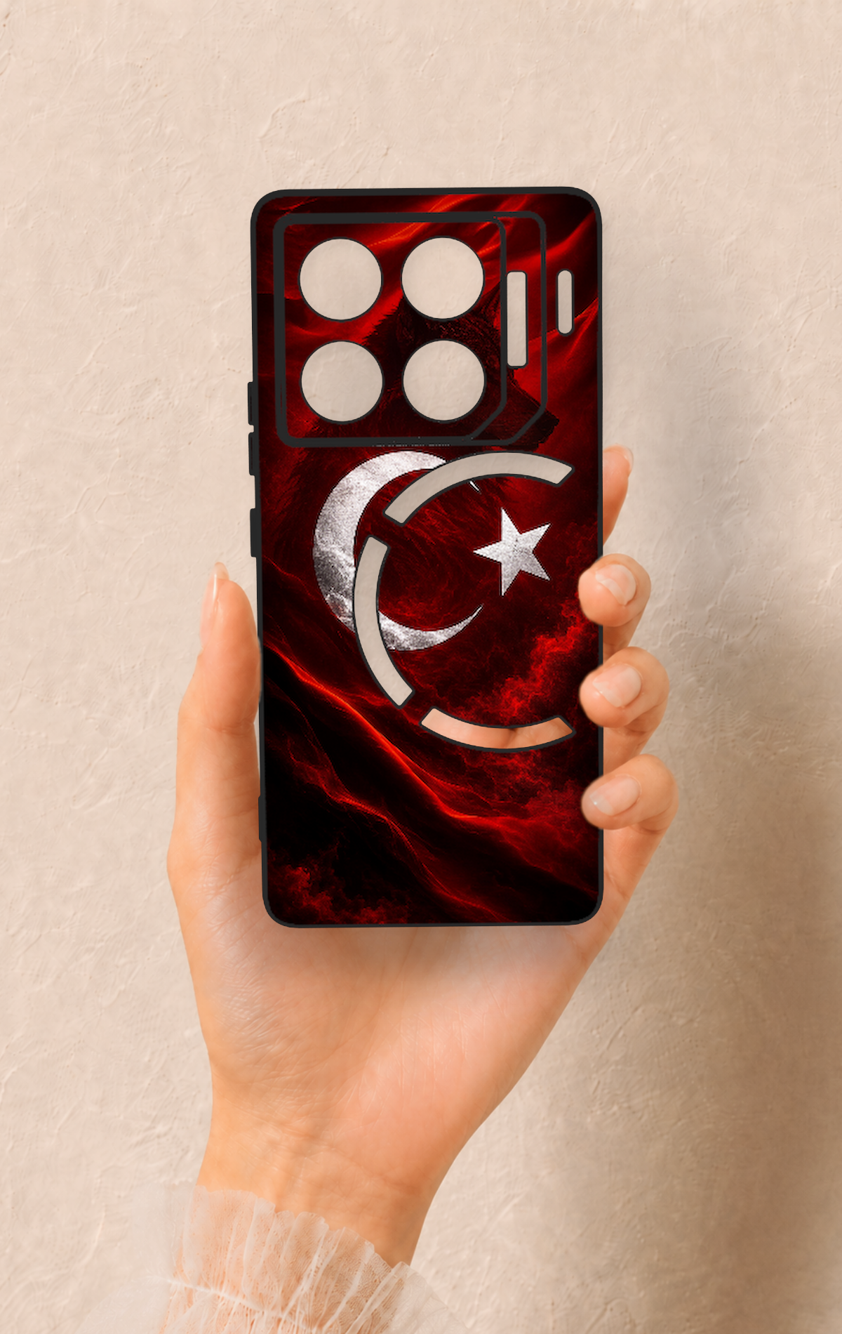 İnfinix Gt 20 Pro Uyumlu Kurt Türk Bayrağı Desenli Silikon Kılıf