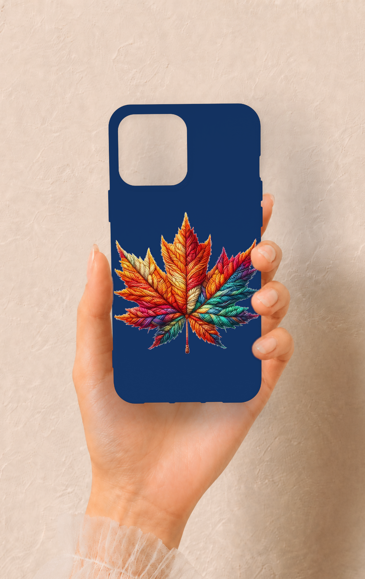 iPhone 13 Pro Max Uyumlu Renkli Yaprak Desenli Silikon Kılıf