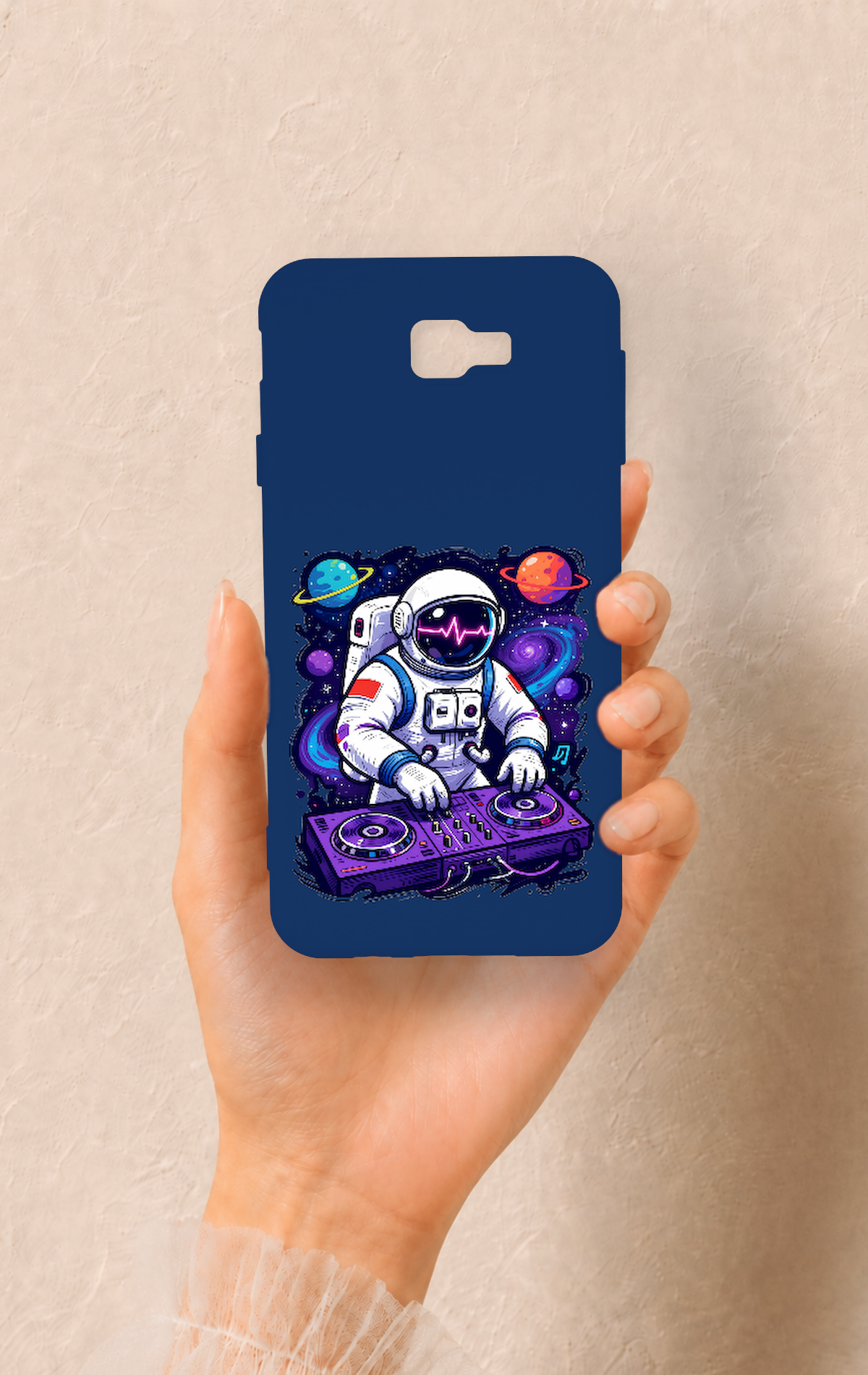 Samsung J7 Prime Uyumlu Astronot DJ Desenli Silikon Kılıf