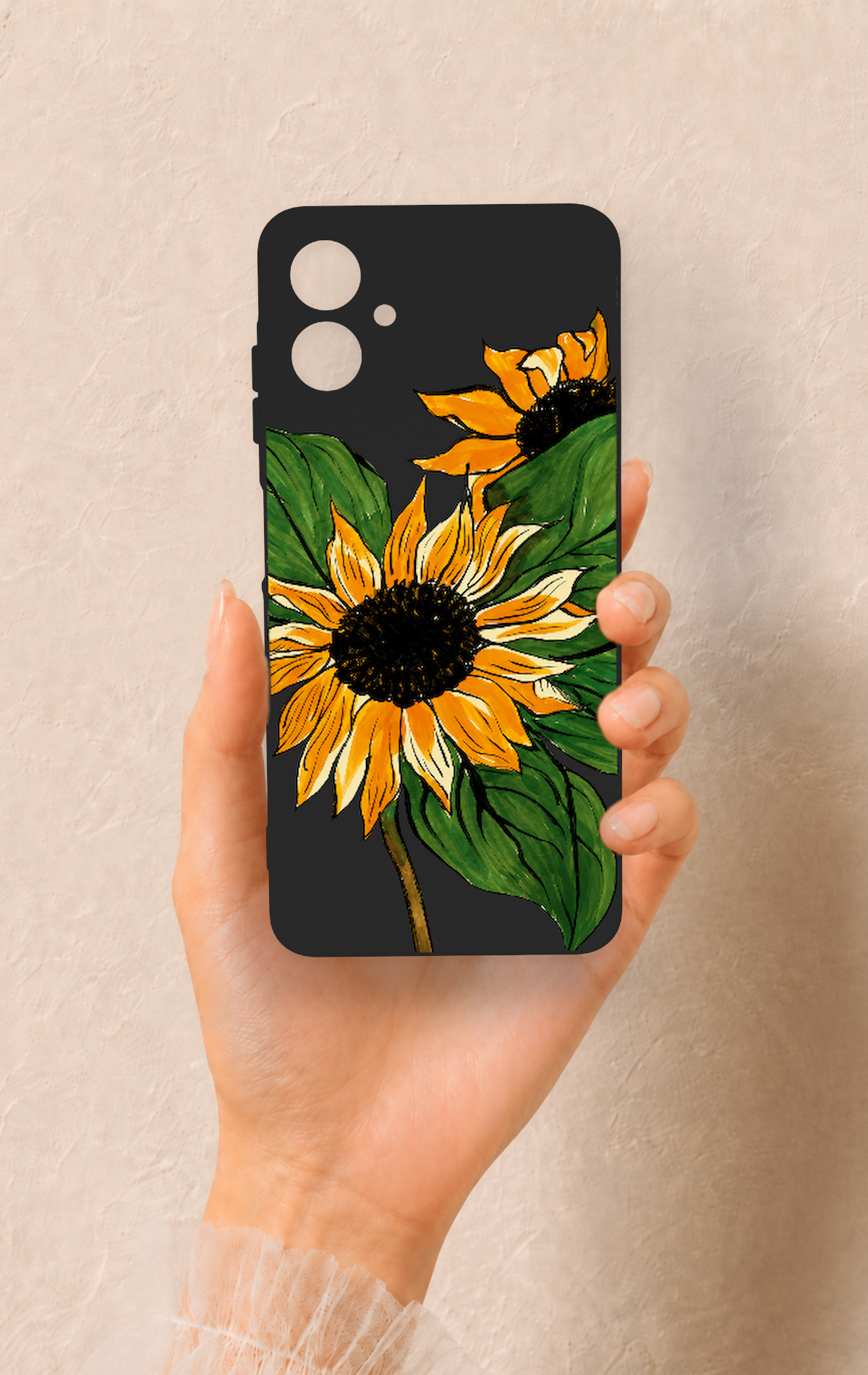 Samsung A06 Uyumlu Ay Çiçeği Desenli Silikon Kılıf