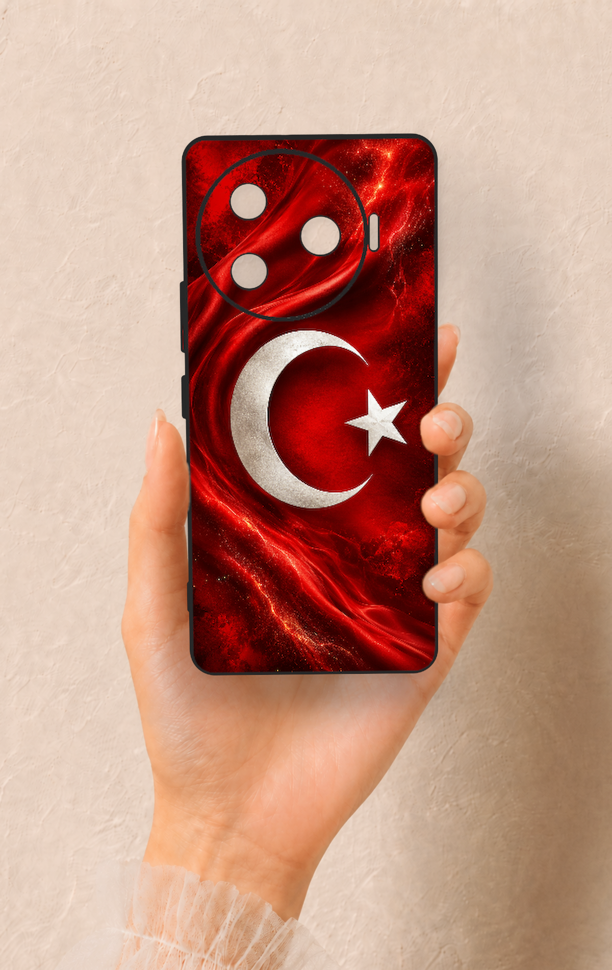 Tecno Camon 30 Pro 5G Uyumlu Türk Bayrağı Desenli Silikon Kılıf
