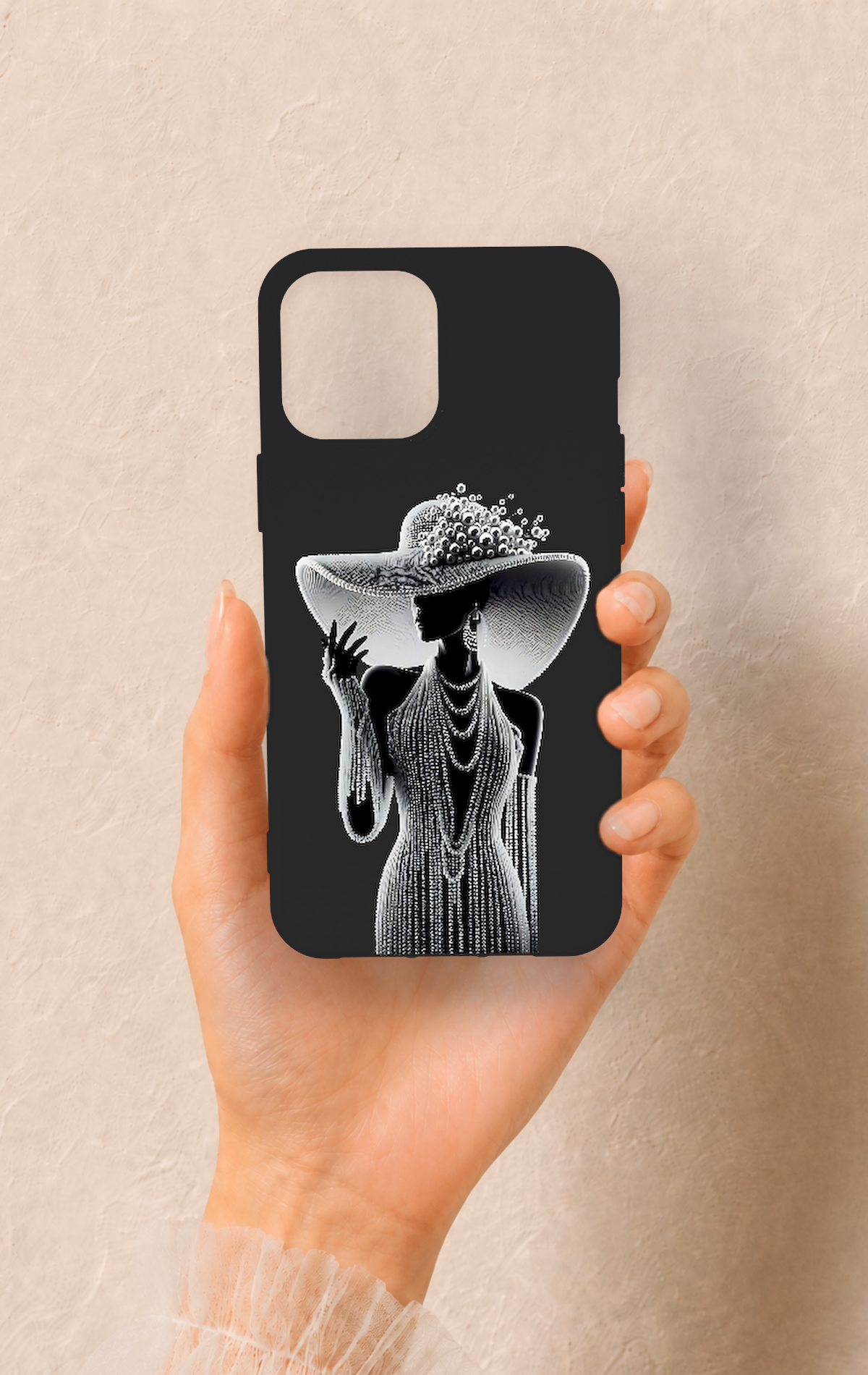 iPhone 12 Pro Max Uyumlu Lady Desenli Silikon Kılıf