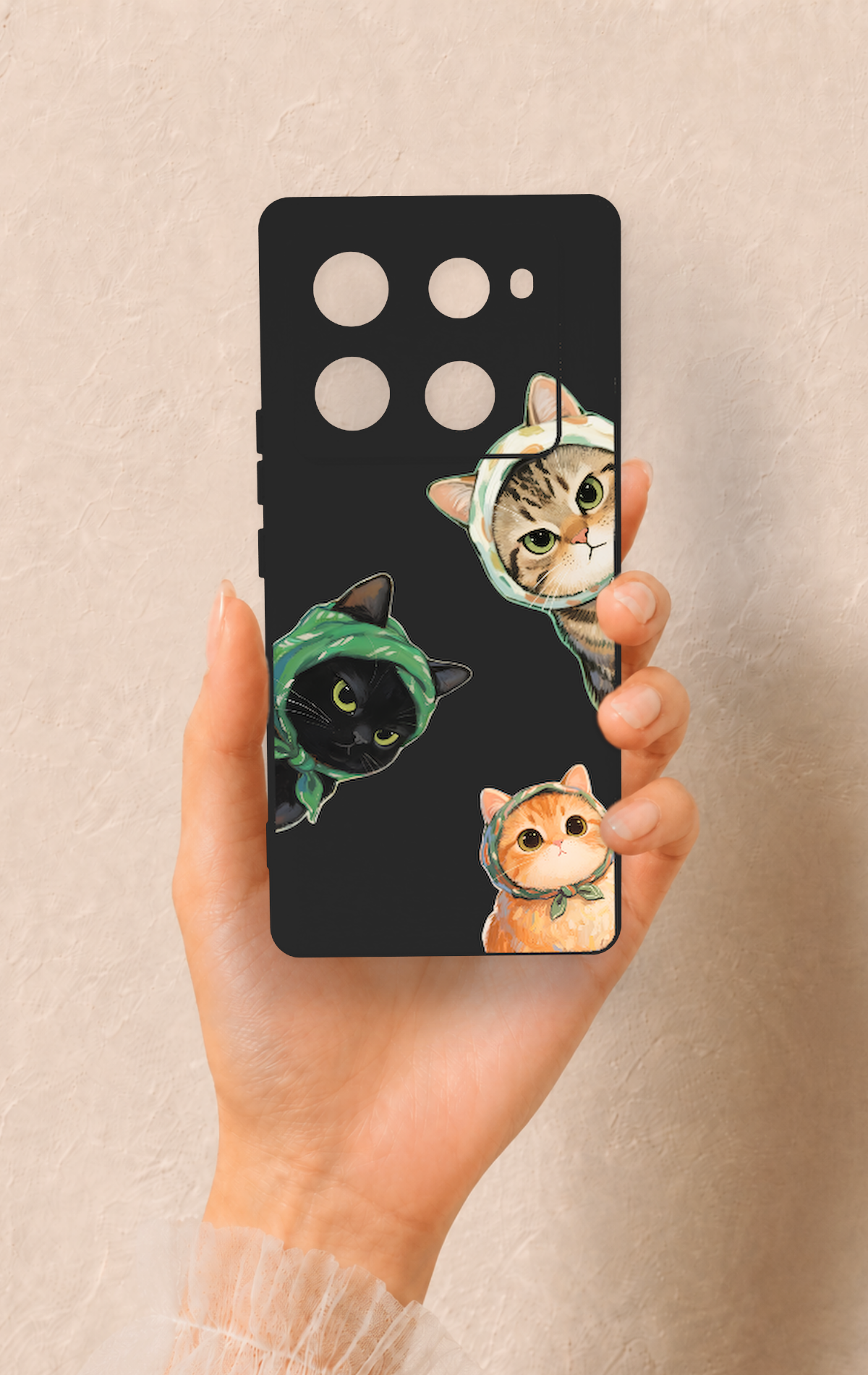 İnfinix Note 40 Pro Uyumlu Kedi Ekibi Desenli Silikon Kılıf