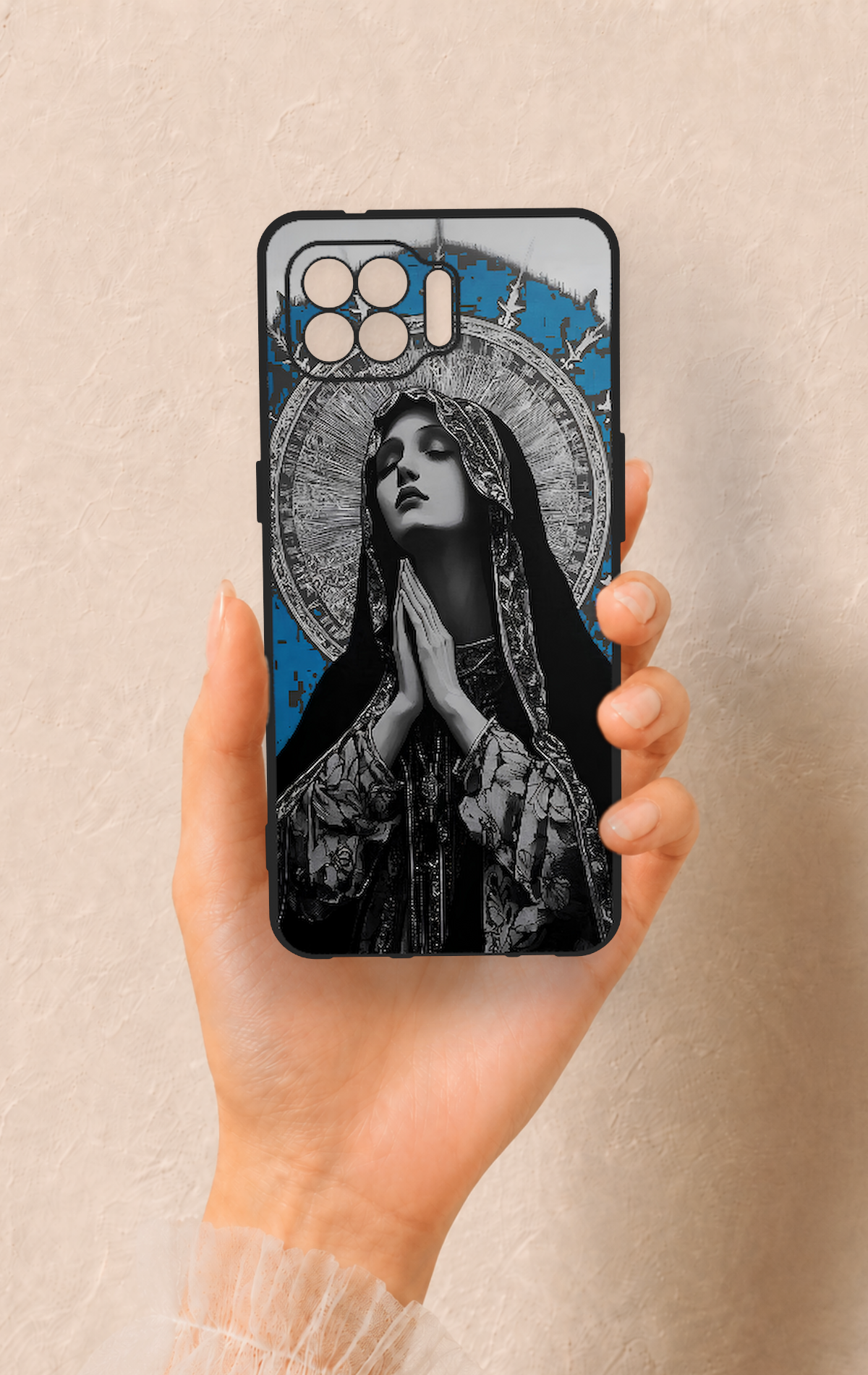 Oppo Reno 4 Lite Uyumlu Rahibe Desenli Silikon Kılıf