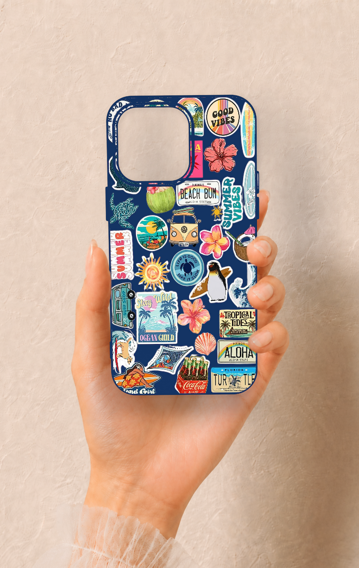 iPhone 15 Pro Max Uyumlu Summer Vibes Desenli Silikon Kılıf