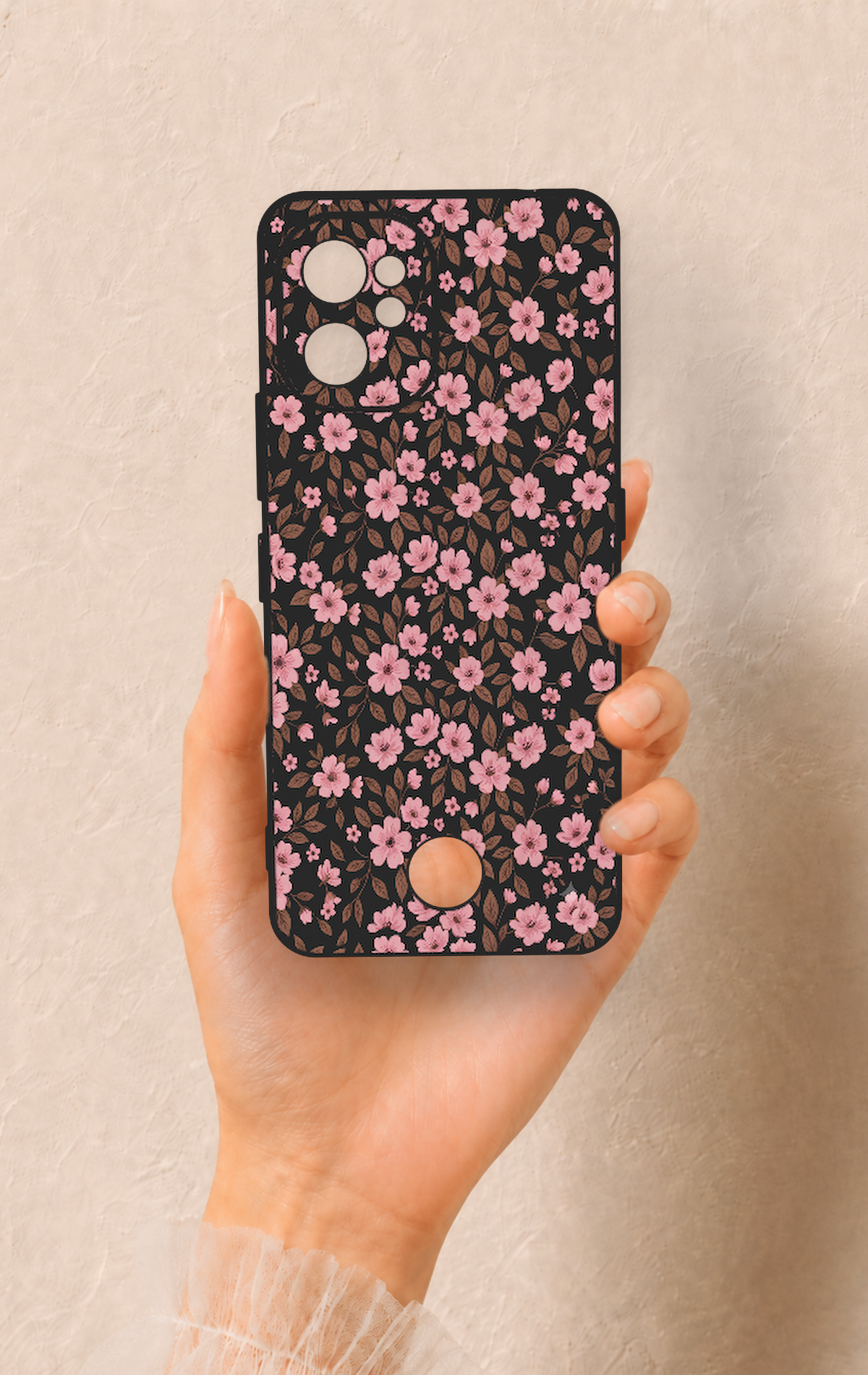 Reeder S19 Max Pro Uyumlu Mini Pembe Çiçek Desenli Silikon Kılıf