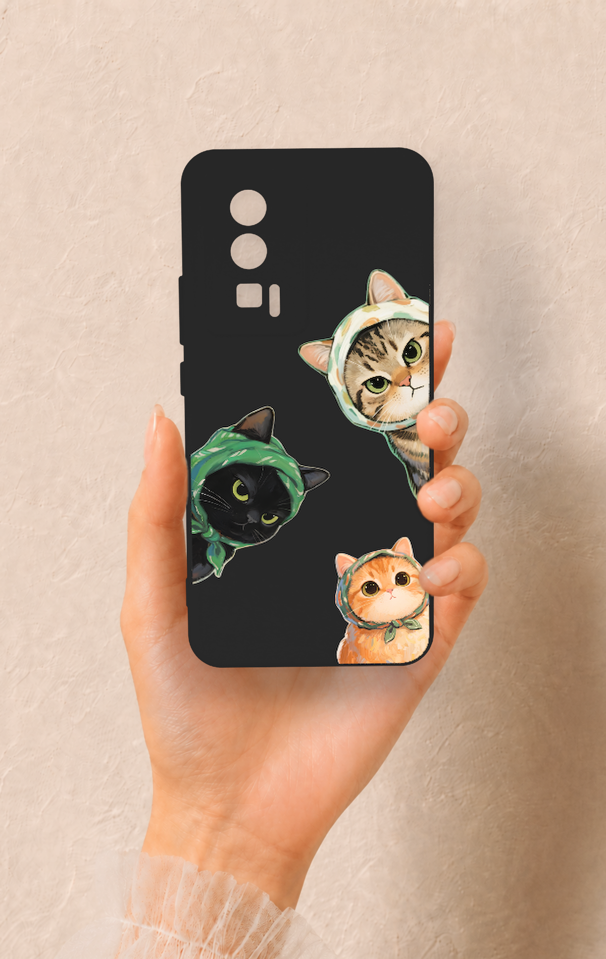 Poco F5 Pro Uyumlu Kedi Ekibi Desenli Silikon Kılıf