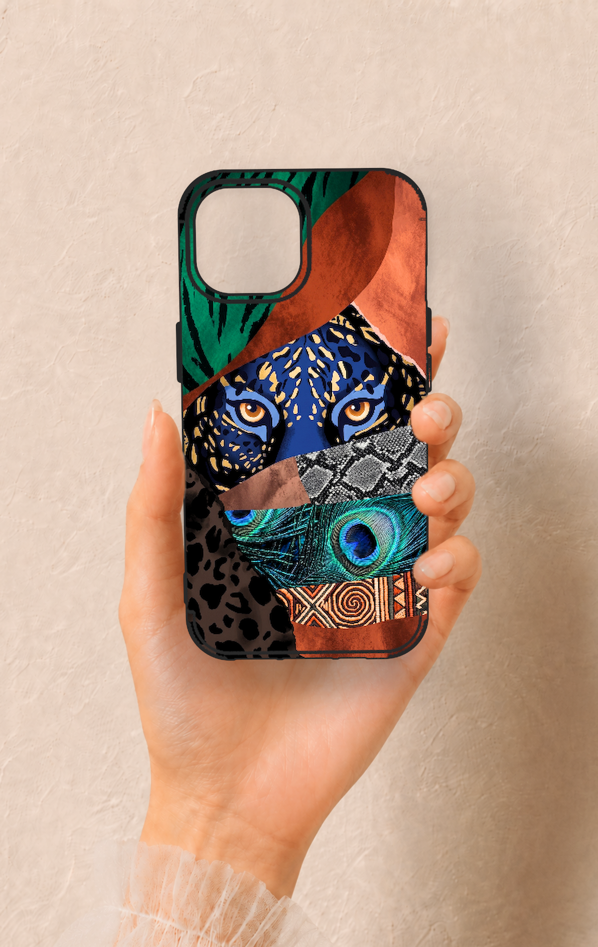 iPhone 15 Uyumlu Amazon Kaplan Desenli Silikon Kılıf