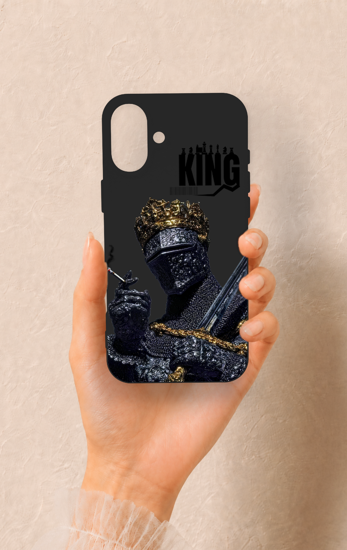 iPhone 16 Plus Uyumlu King Desenli Silikon Kılıf