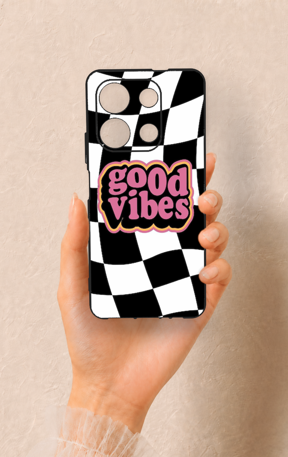 İnfinix Note 30 Uyumlu Black Good Vibes Desenli Silikon Kılıf