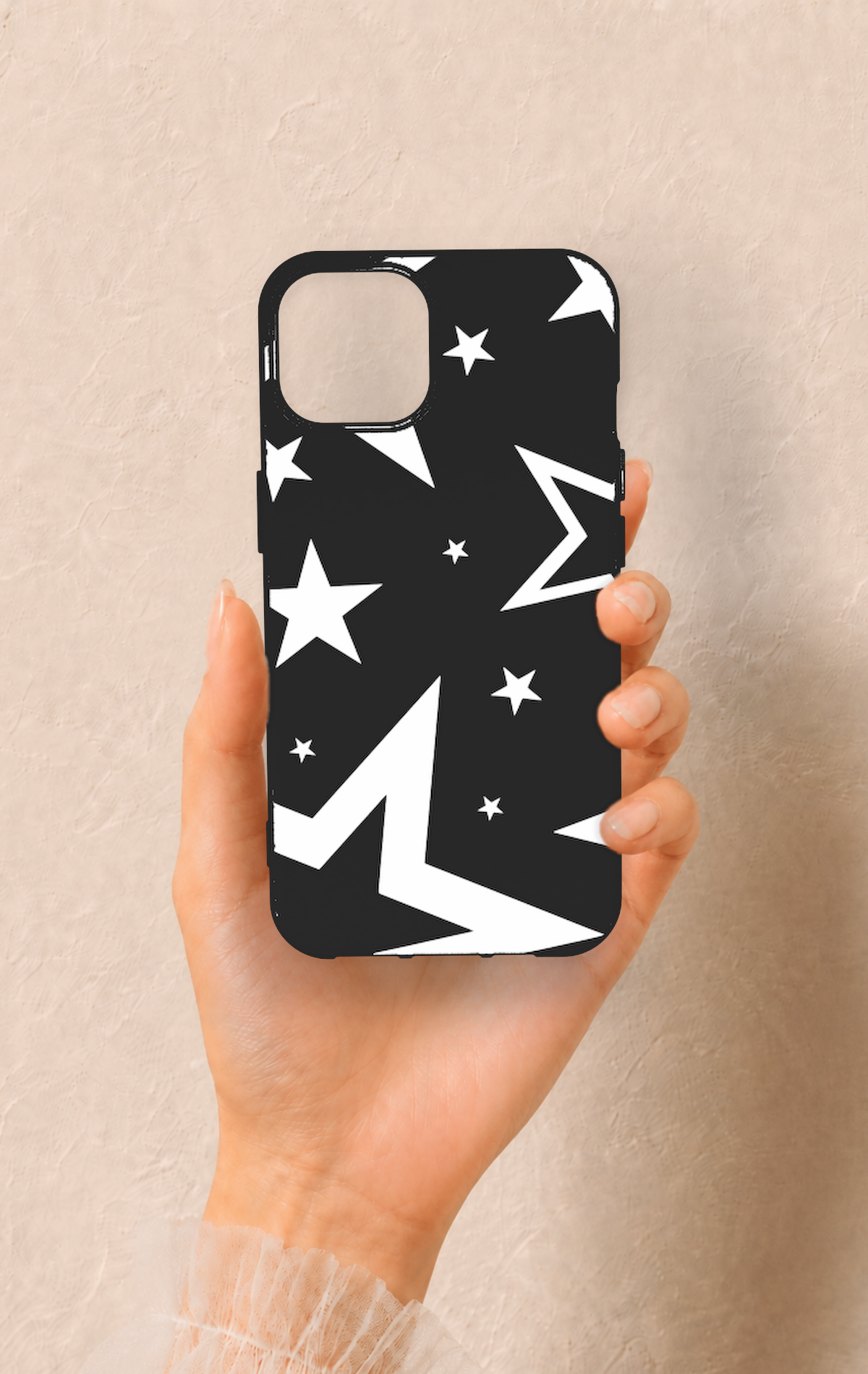 iPhone 13 Uyumlu Siyah Mega Star Desenli Silikon Kılıf
