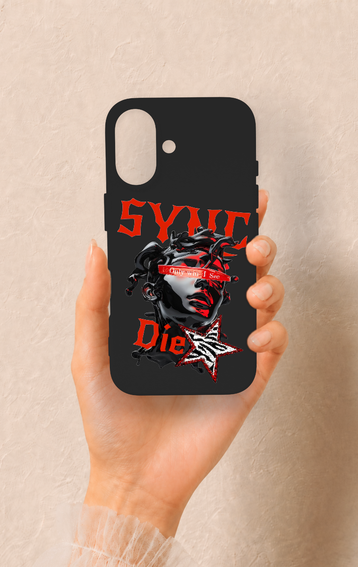 iPhone 16 Uyumlu Sync Die Desenli Silikon Kılıf