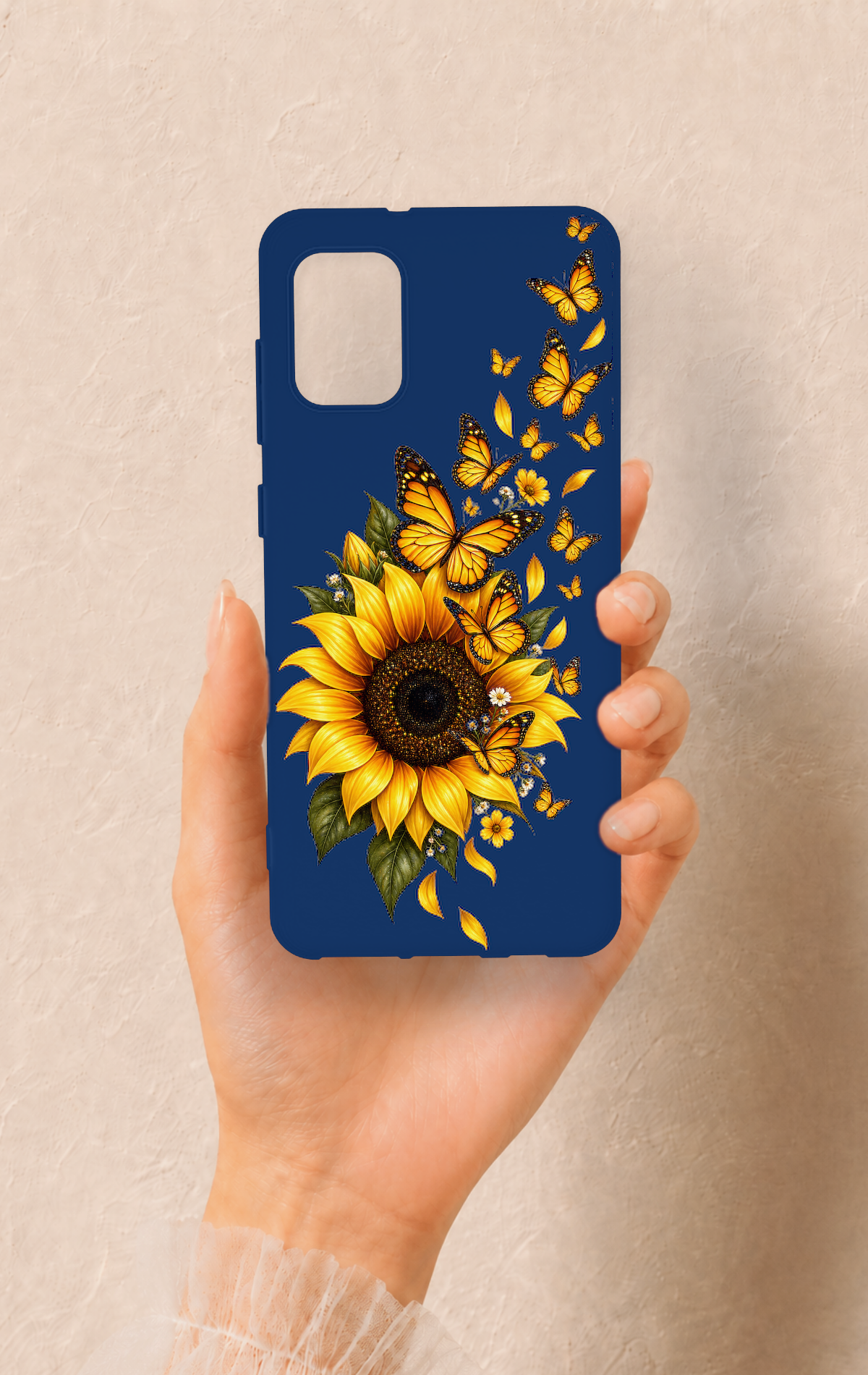 Samsung A31 Uyumlu Ayçiçeği Desenli Silikon Kılıf
