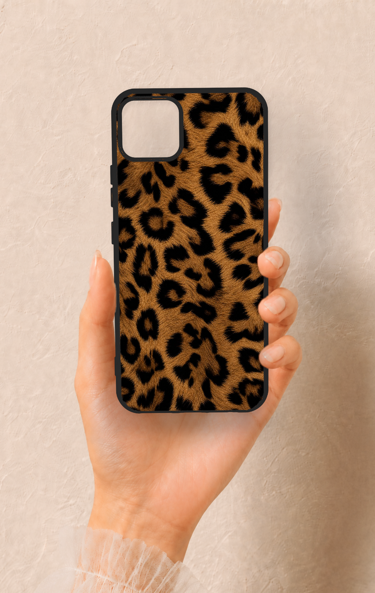 Realme C11 2021 Uyumlu Koyu Leopar Deri Desenli Silikon Kılıf