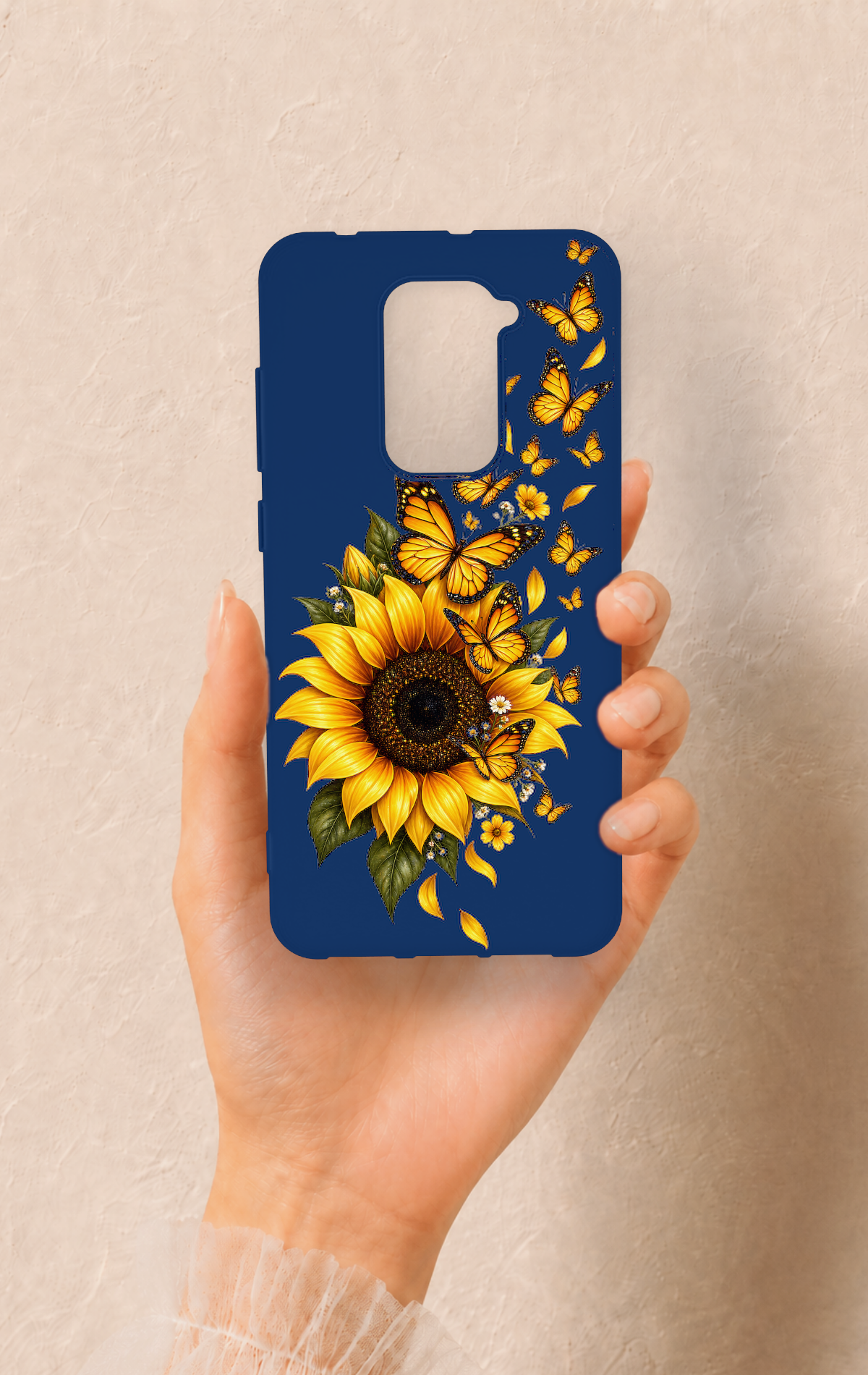 Redmi Note 9 Uyumlu Ayçiçeği Desenli Silikon Kılıf