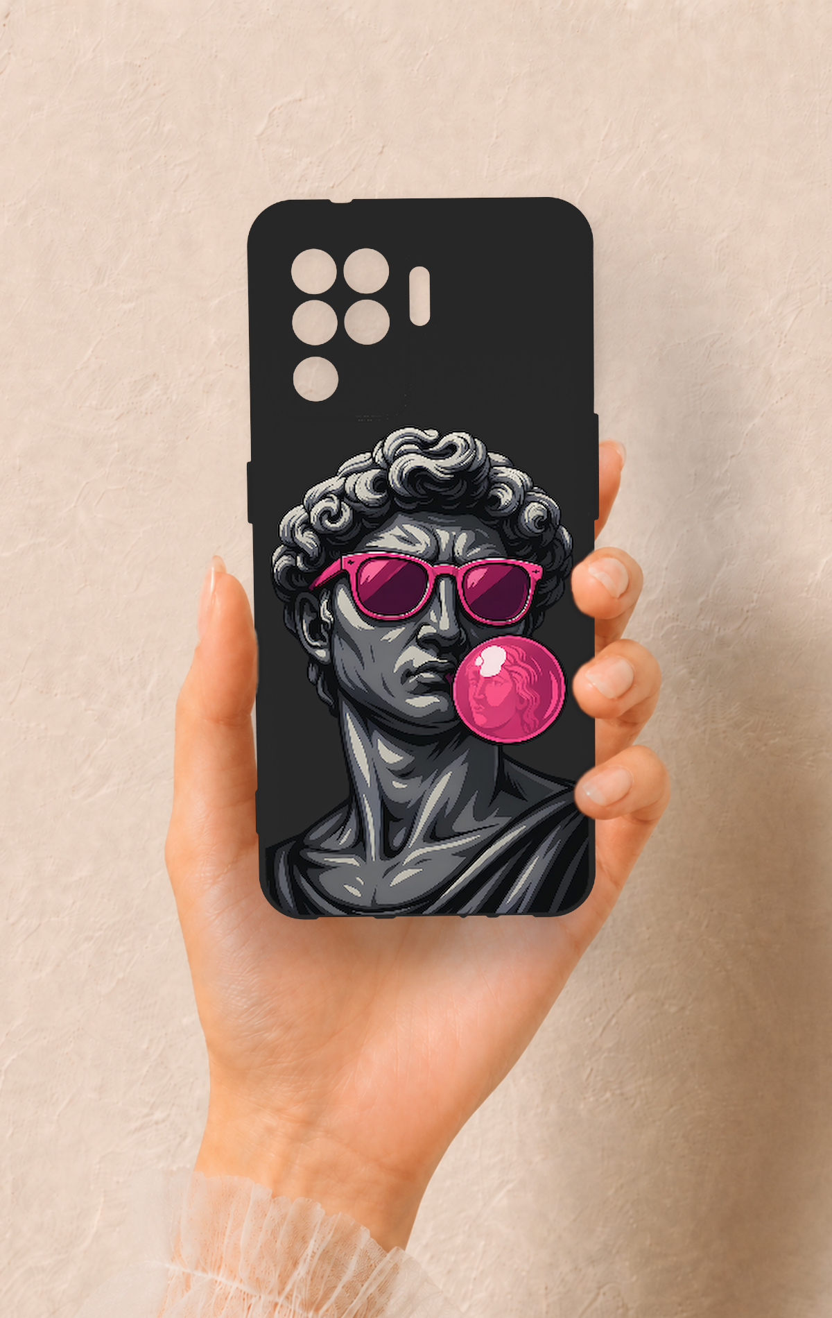 Oppo Reno 5 Lite Uyumlu Pop David Desenli Silikon Kılıf