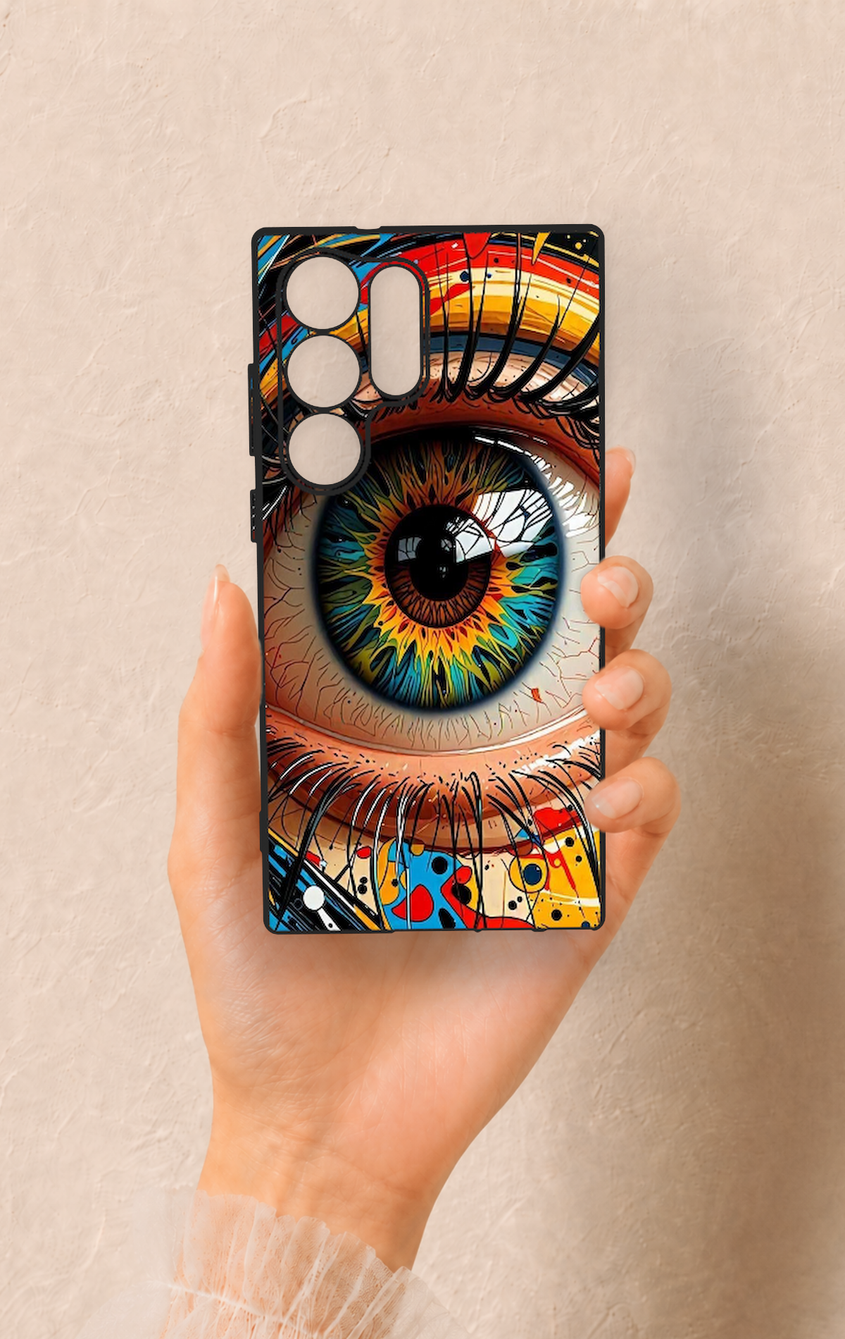 Samsung S23 Ultra Uyumlu Renkli Göz Bebeği Desenli Silikon Kılıf