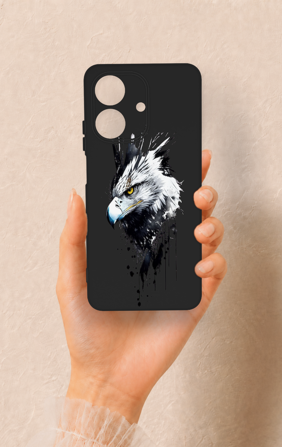 Realme Note 60 Uyumlu Bald Eagle Desenli Silikon Kılıf
