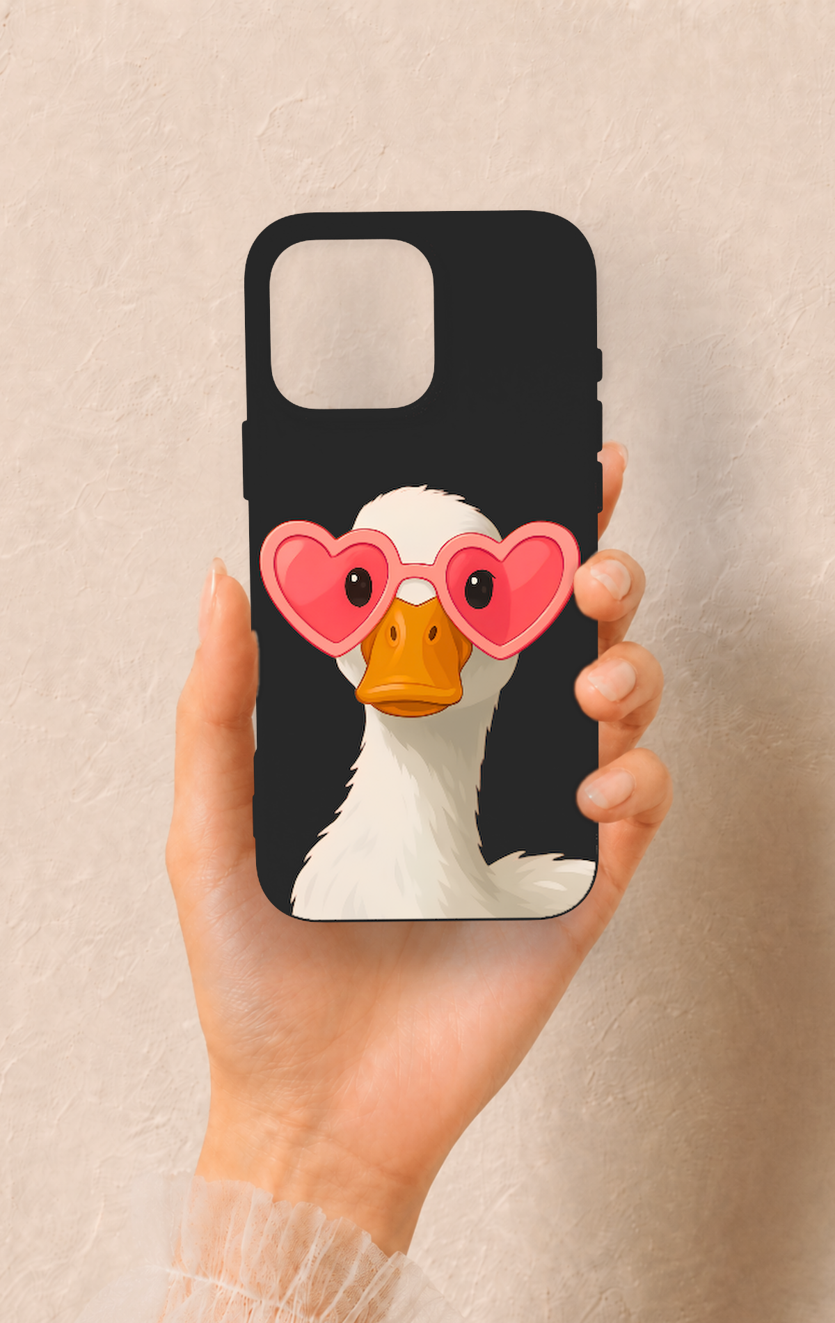 iPhone 16 Pro Max Uyumlu Aşık Ördek Desenli Silikon Kılıf