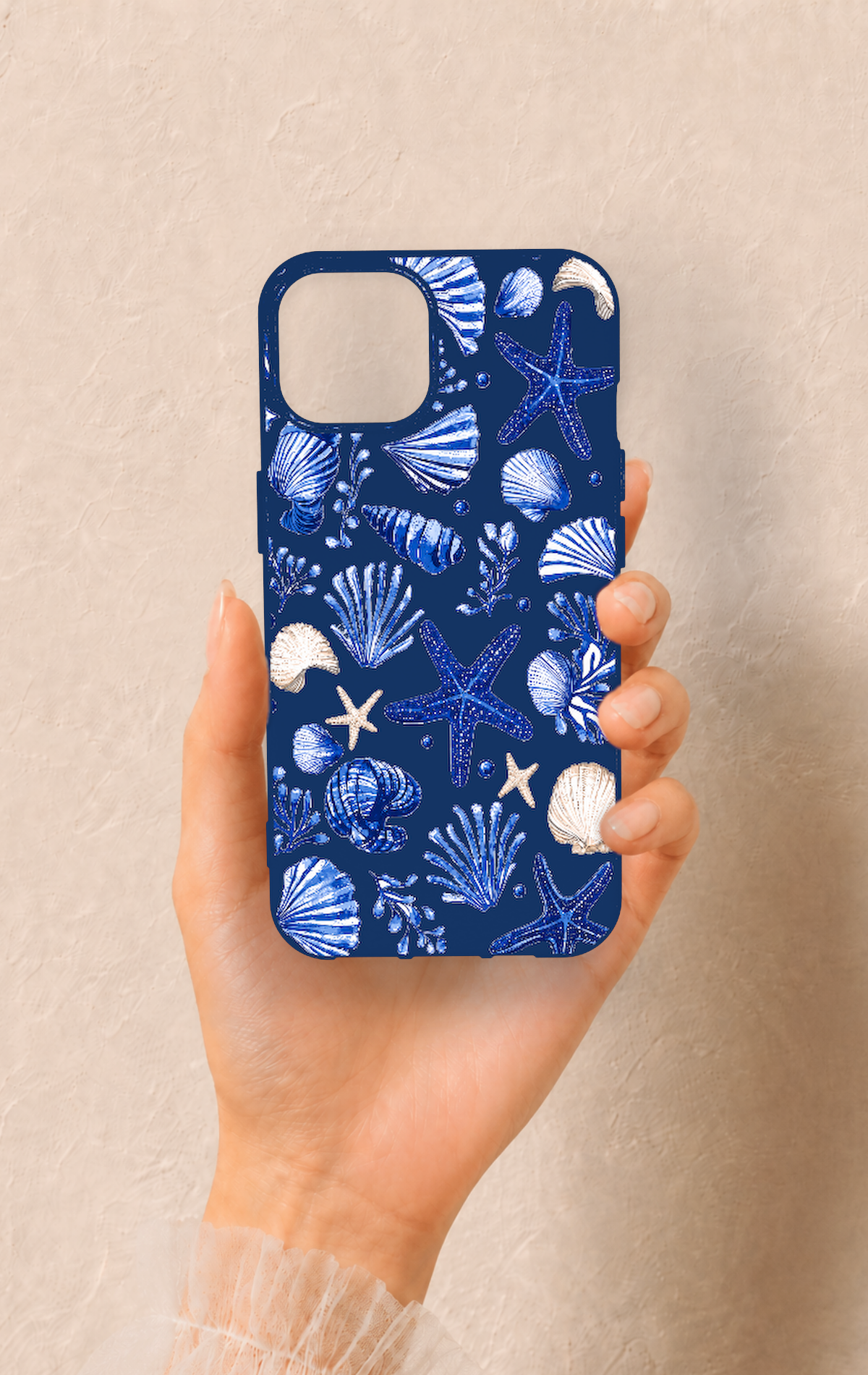 iPhone 13 Uyumlu Deniz Kabuğu Desenli Silikon Kılıf
