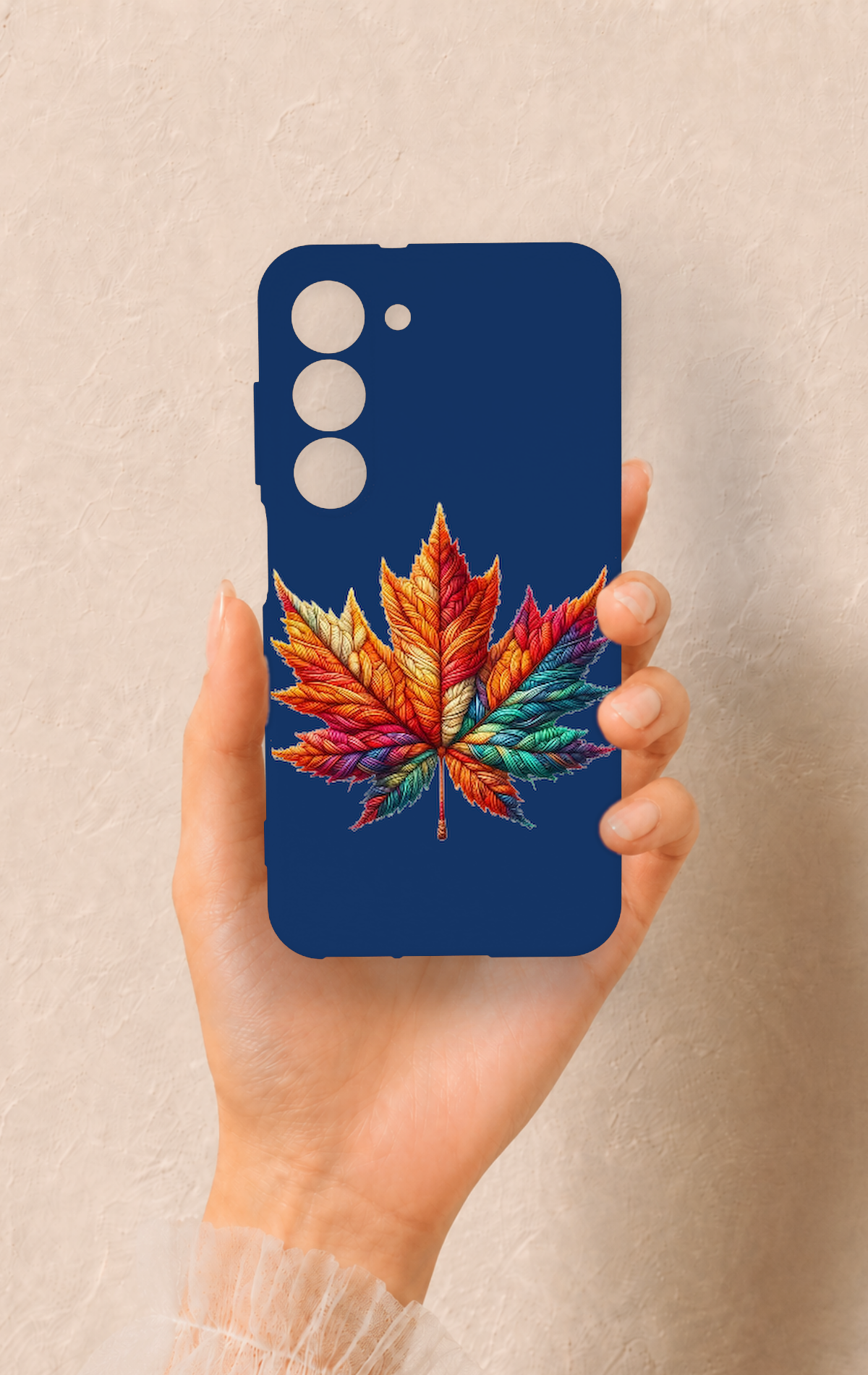 Samsung S23 Uyumlu Renkli Yaprak Desenli Silikon Kılıf