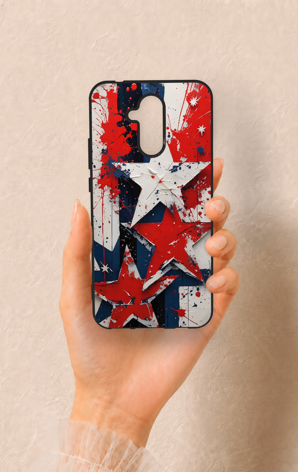 Huawei Mate 20 Lite Uyumlu Star Flag Desenli Silikon Kılıf