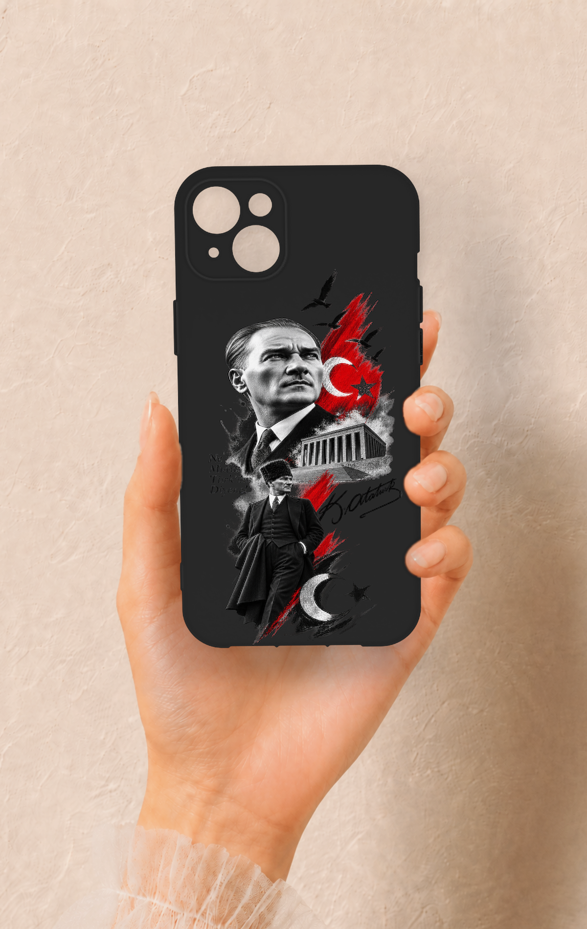 iPhone 14 Plus/15 Plus Uyumlu Atatürk Anıtkabir Desenli Silikon Kılıf