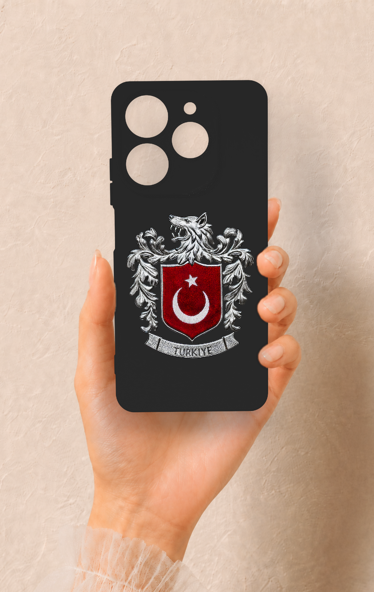 Tecno Spark 10 Pro Uyumlu Türk Arma Desenli Silikon Kılıf