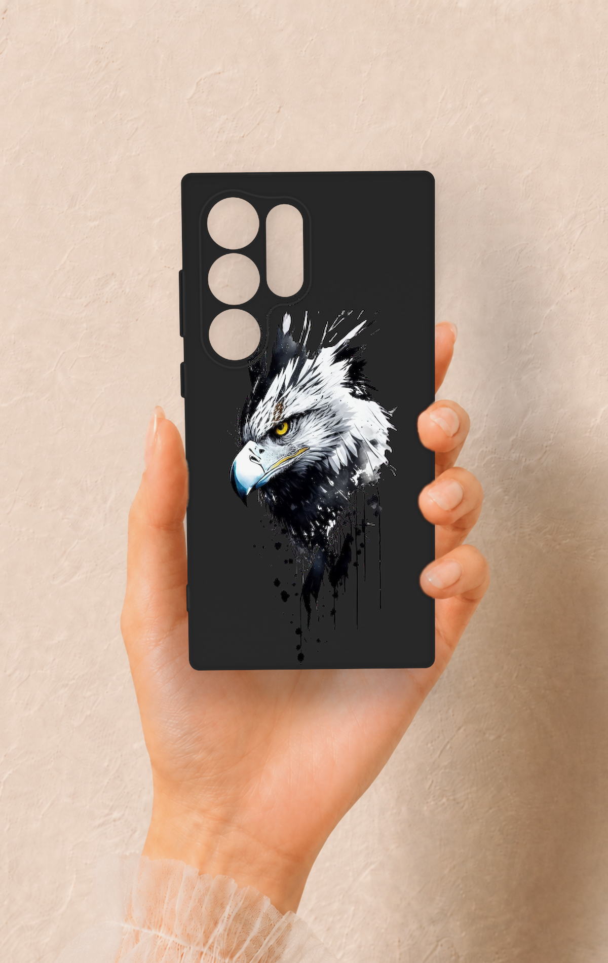 Samsung S24 Ultra Uyumlu Bald Eagle Desenli Silikon Kılıf
